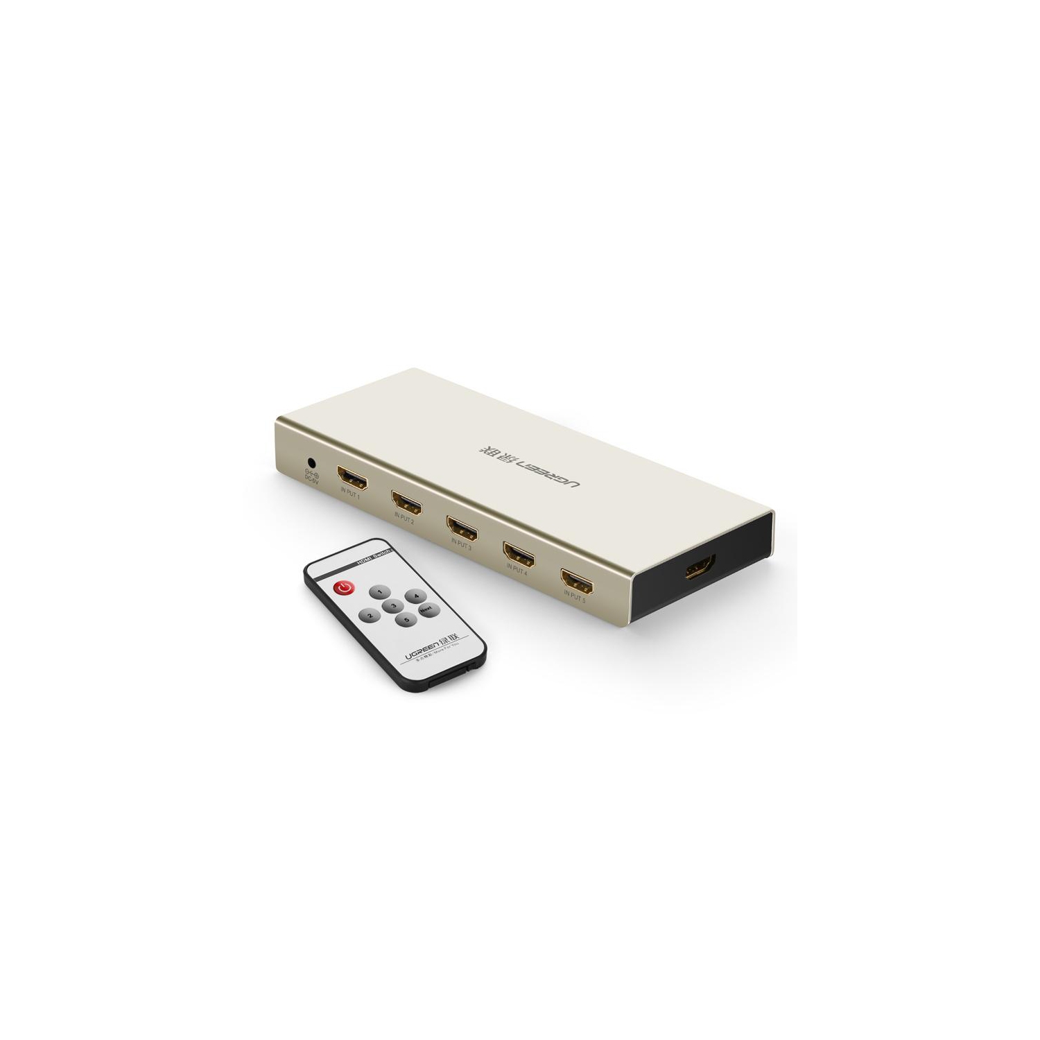 UGREEN HDMI 51 Switch Support HDMI 1.4V, 3D Resolution up to 4K2K 30HZ With 5V1A Power adapter