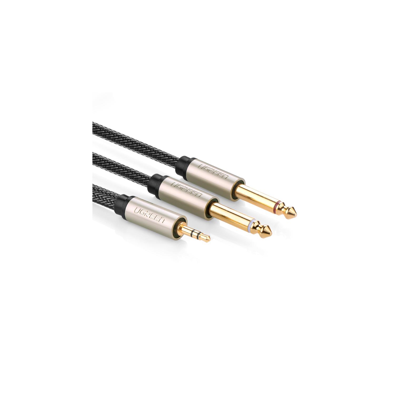 UGREEN – Câble audio en cuivre cable15U plaqué or de 3,5 à 6,5 MM double, OD, 4,5 mm