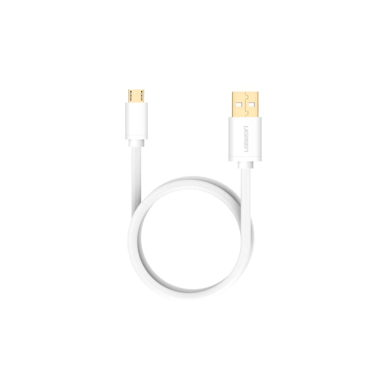 UGREEN Micro-USB male to USB male cable gold-plated 0.25M-3M: 28+22AWG OD:4.5MM White color