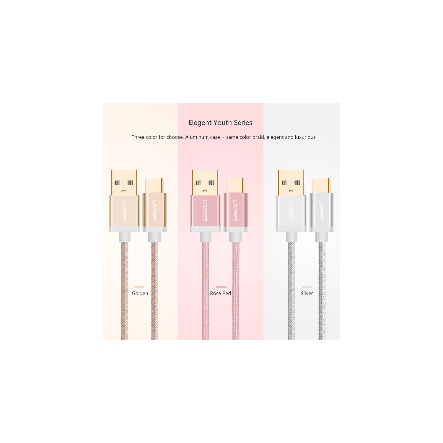 UGREEN USB 2.0 to USB-C cable with nylon webbing