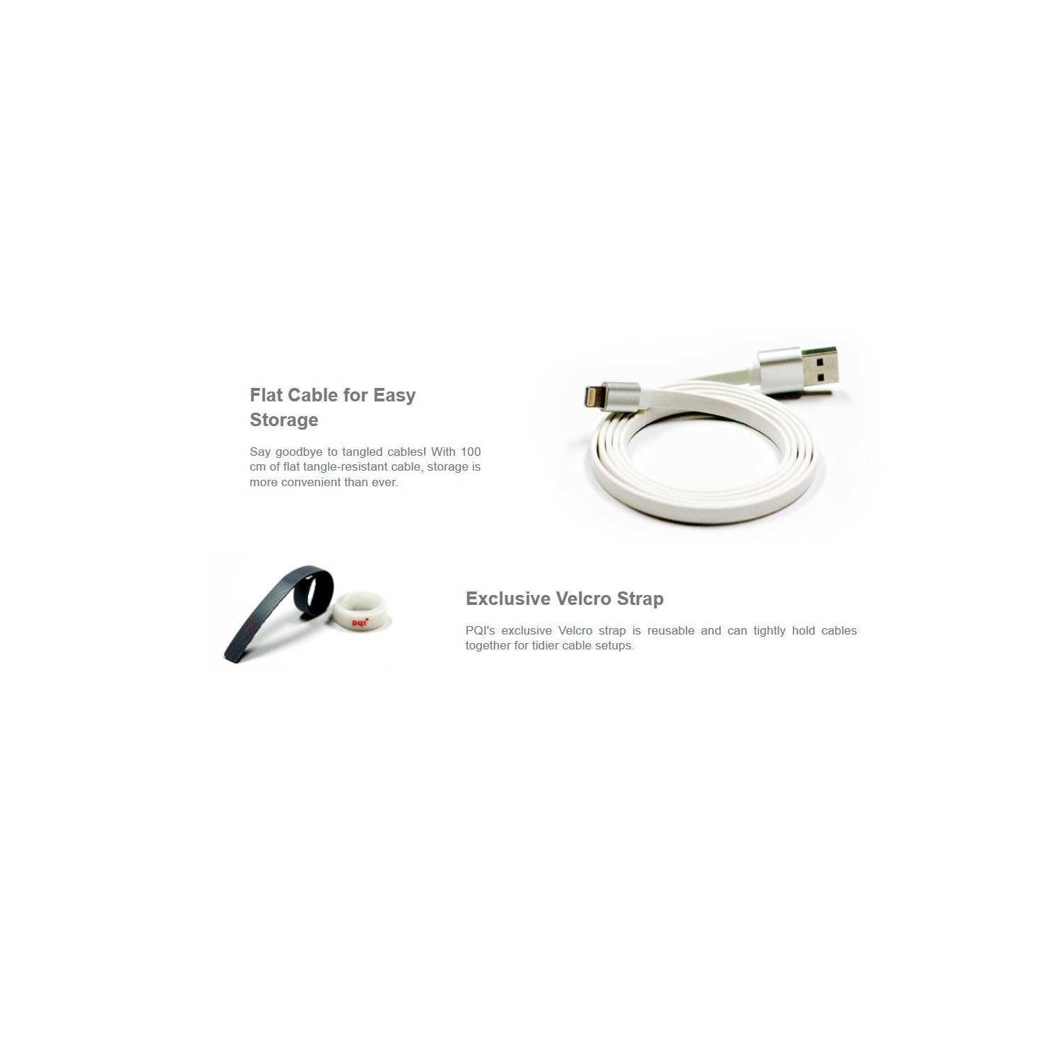 Câble plat USB plat métallique à USB réversible certifié MFi Apple - 3 pi 100 cm - Gris