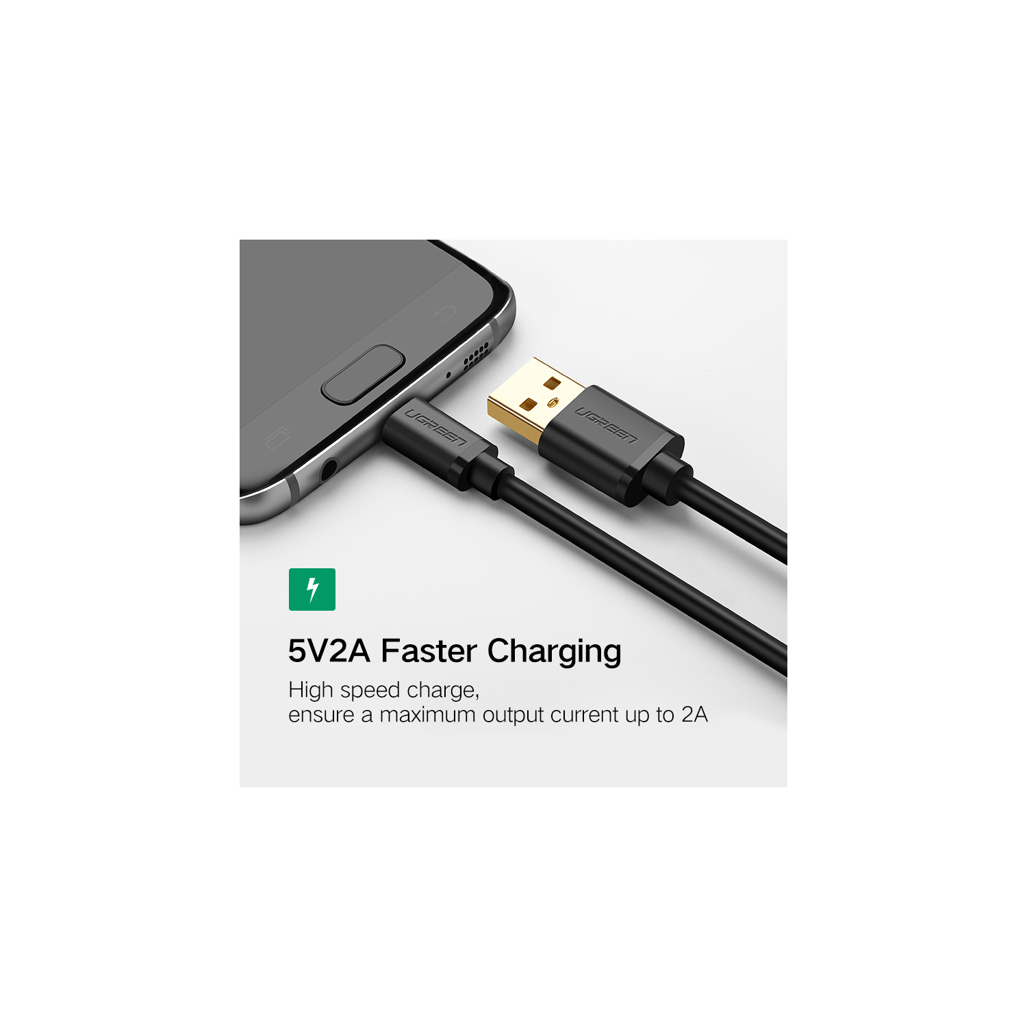 UGREEN Micro-USB male to USB male cable gold-plated 0.25M-3M: 28+22AWG OD:4.5MM White