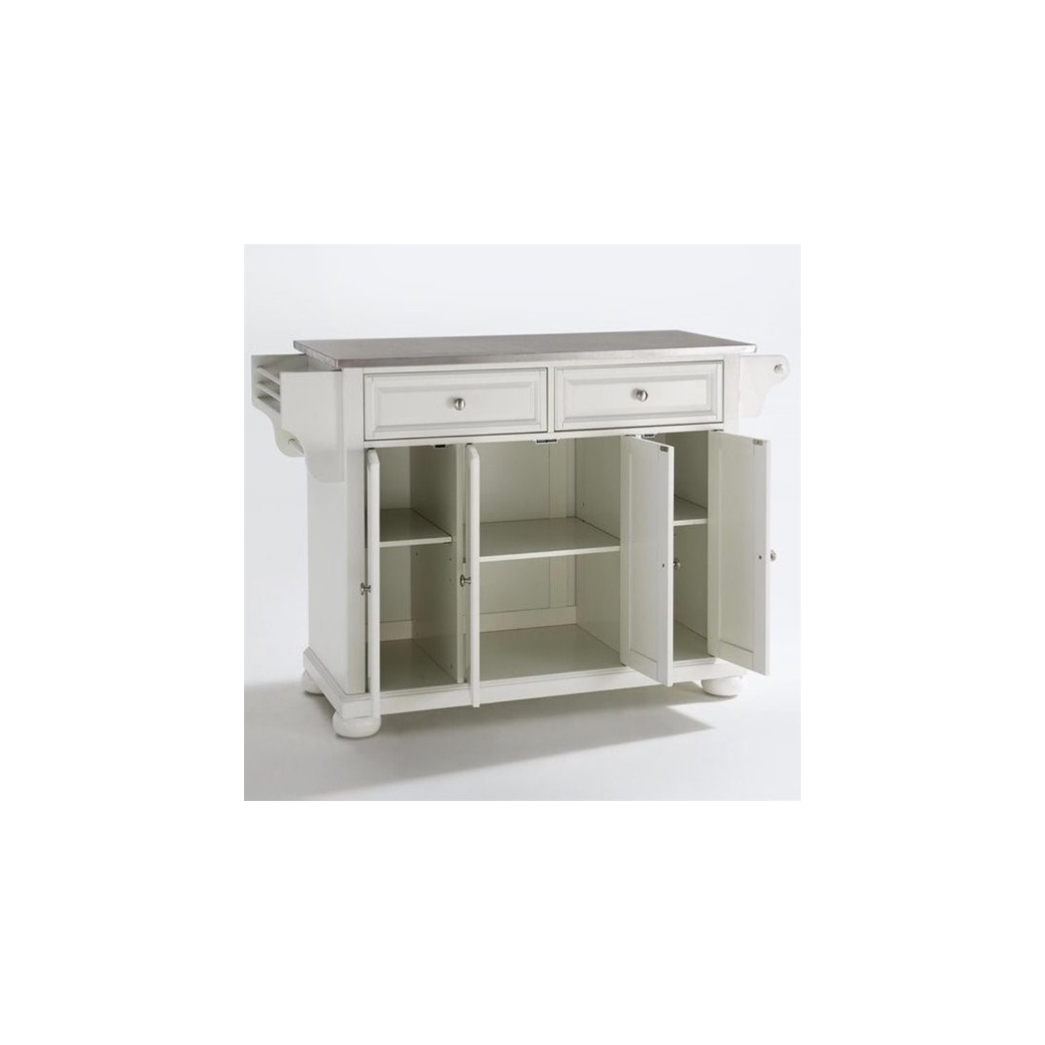 Crosley Alexandria Stainless Steel Top Kitchen Island in White