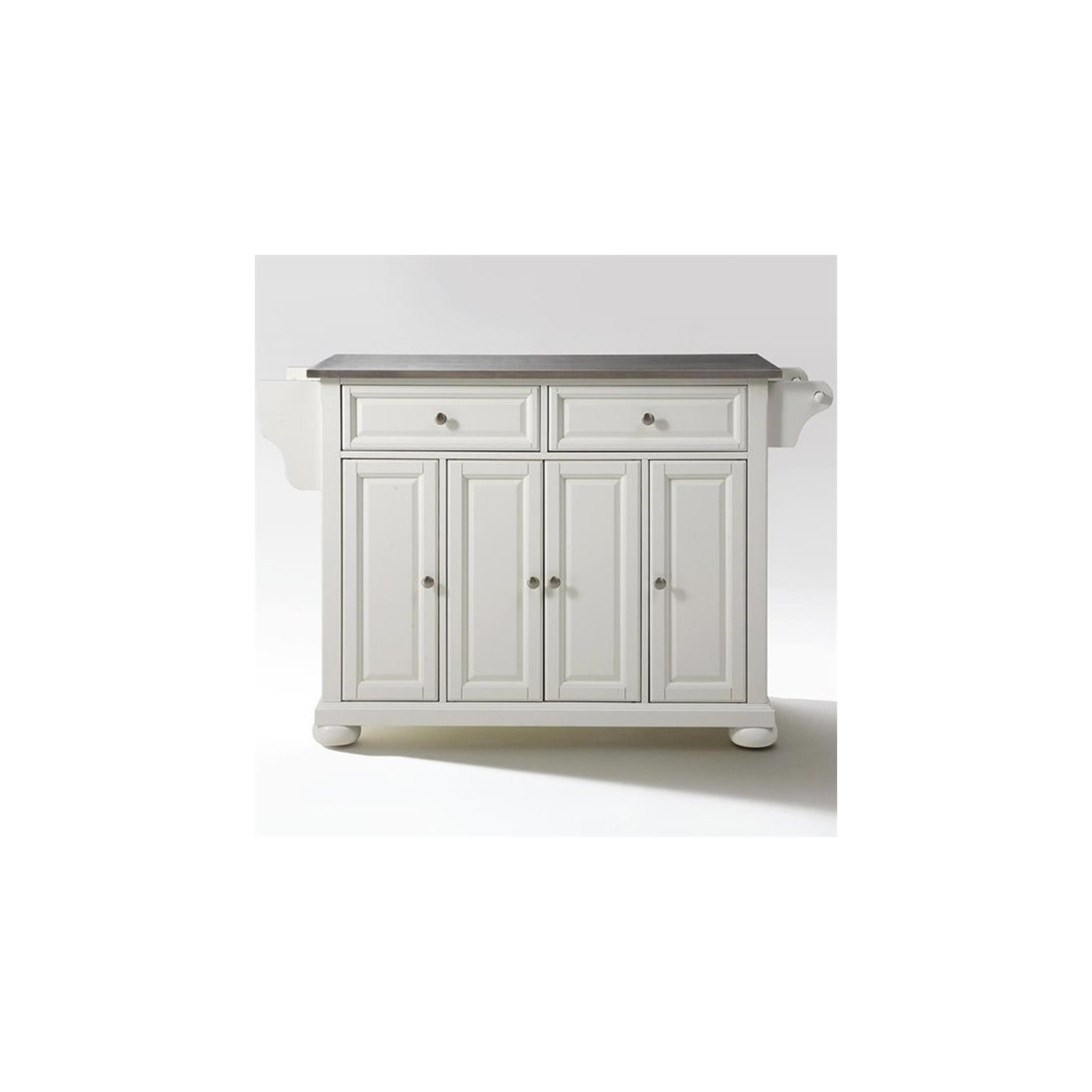 Crosley Alexandria Stainless Steel Top Kitchen Island in White