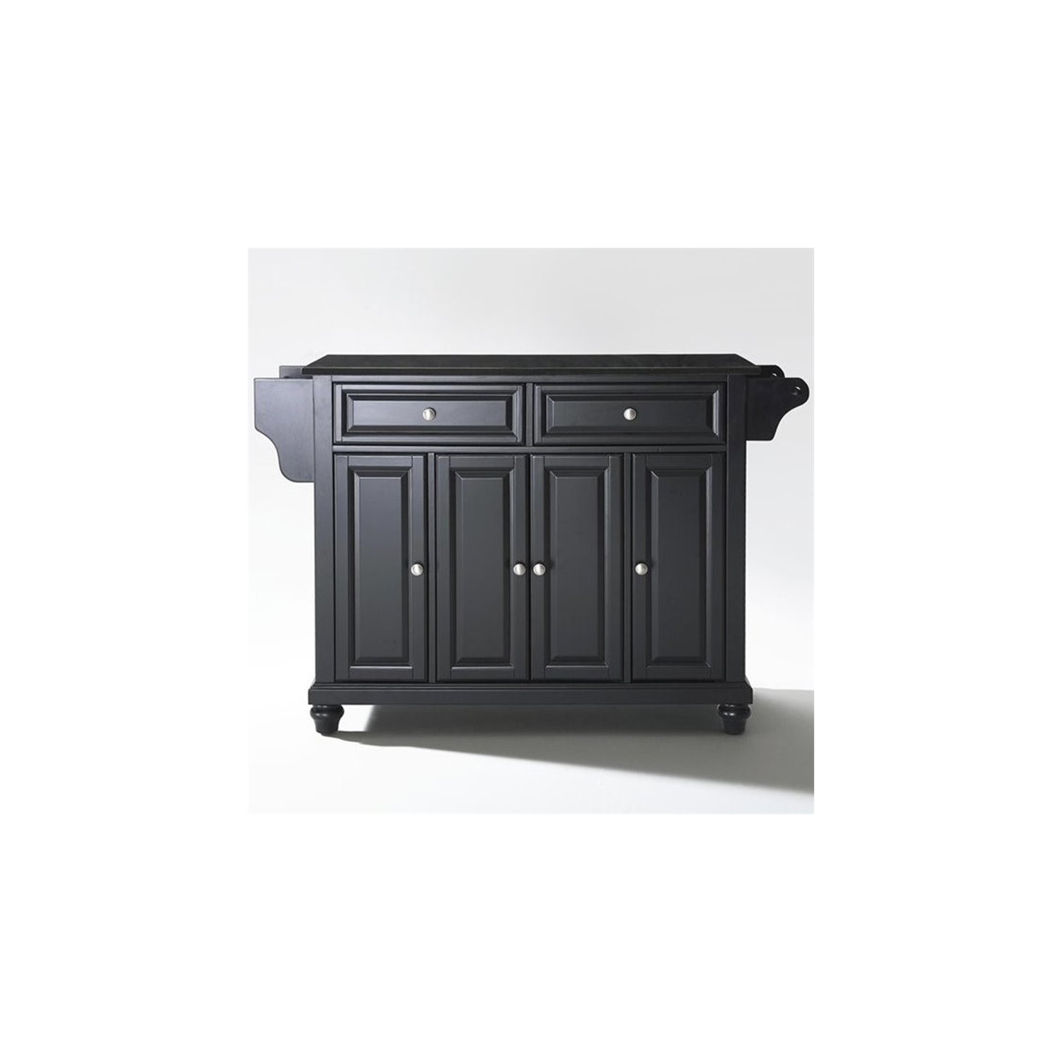 Crosley Cambridge Black Granite Top Kitchen Island in Black