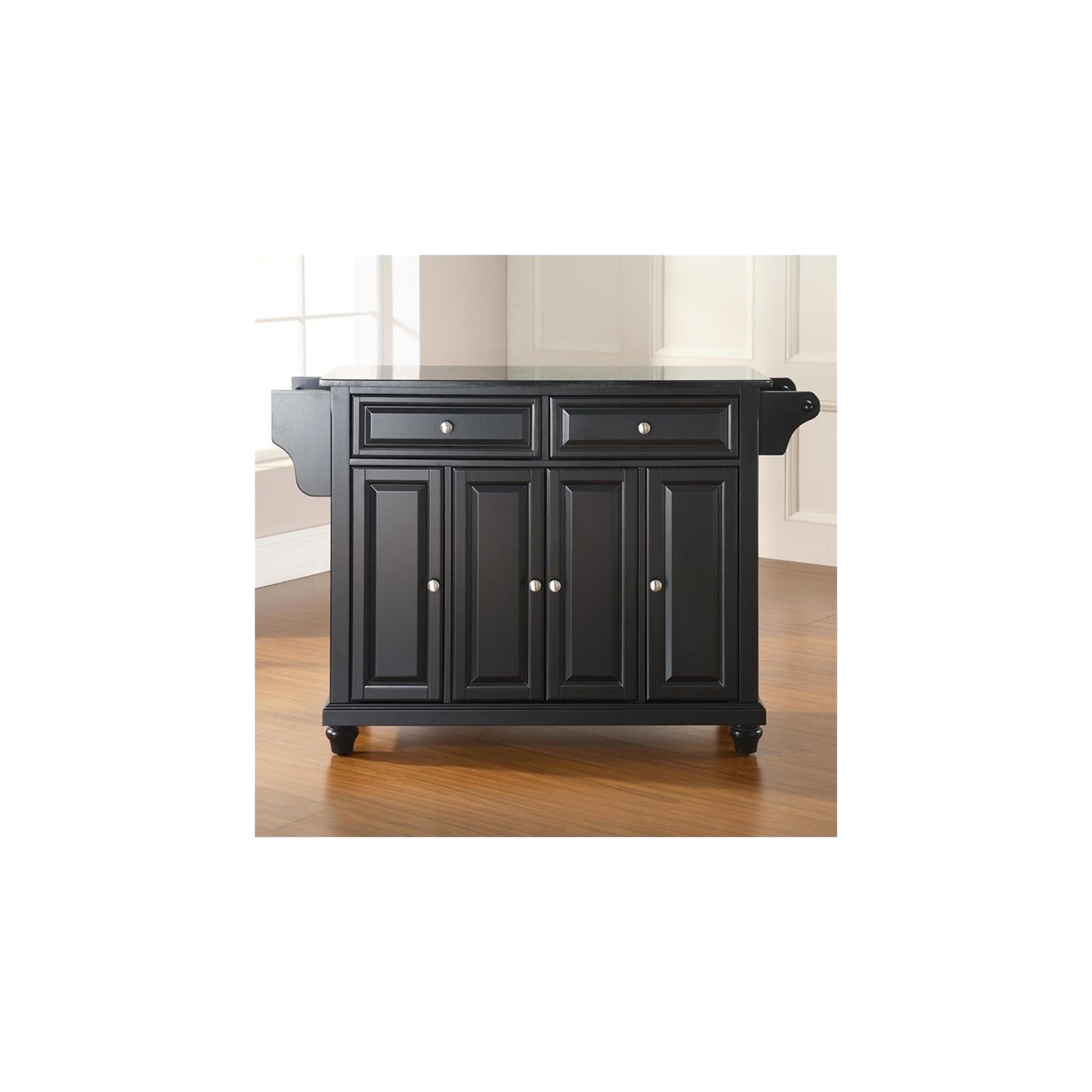 Crosley Cambridge Black Granite Top Kitchen Island in Black