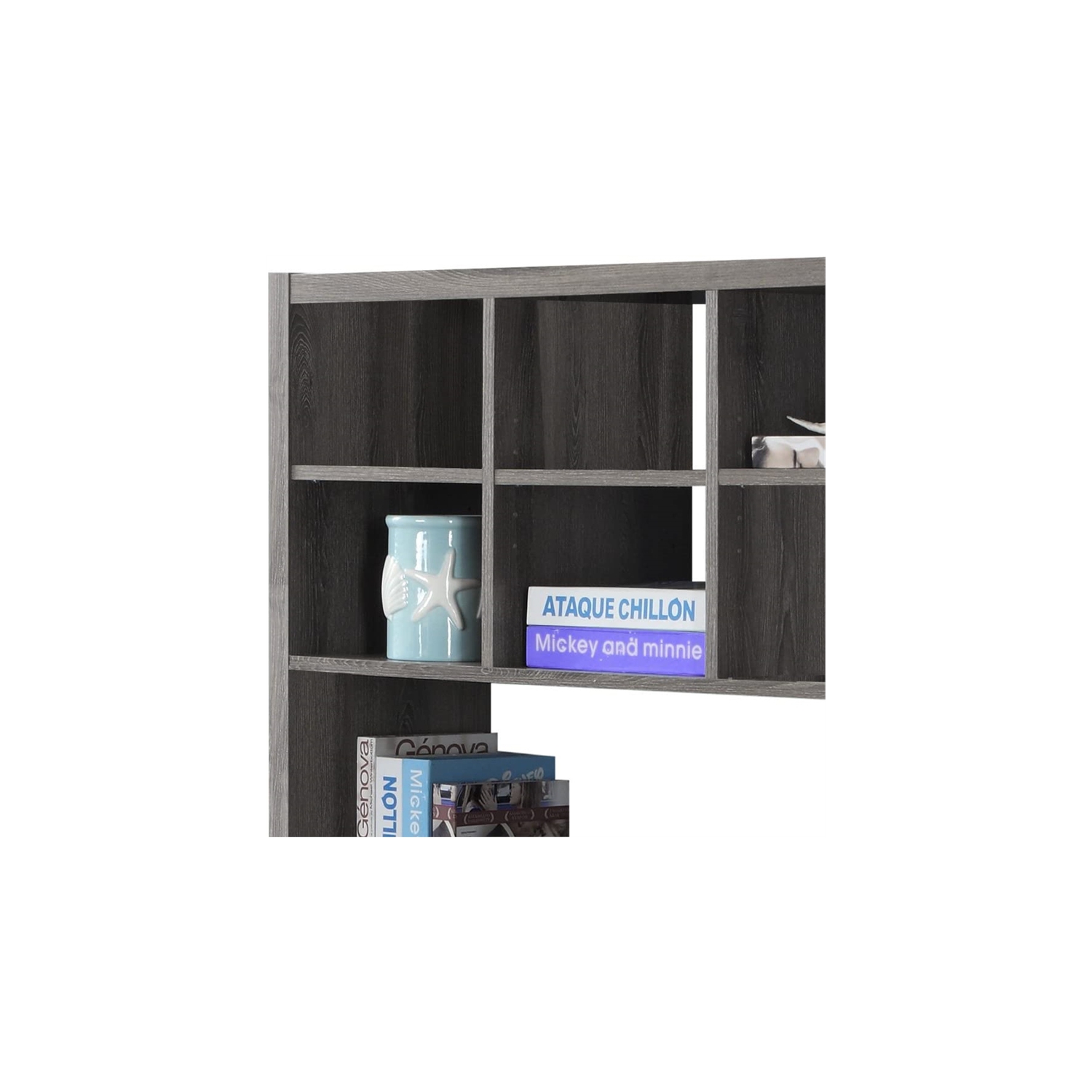 Computer Desk Bookcase Corner L Shape Work Laptop Laminate Brown