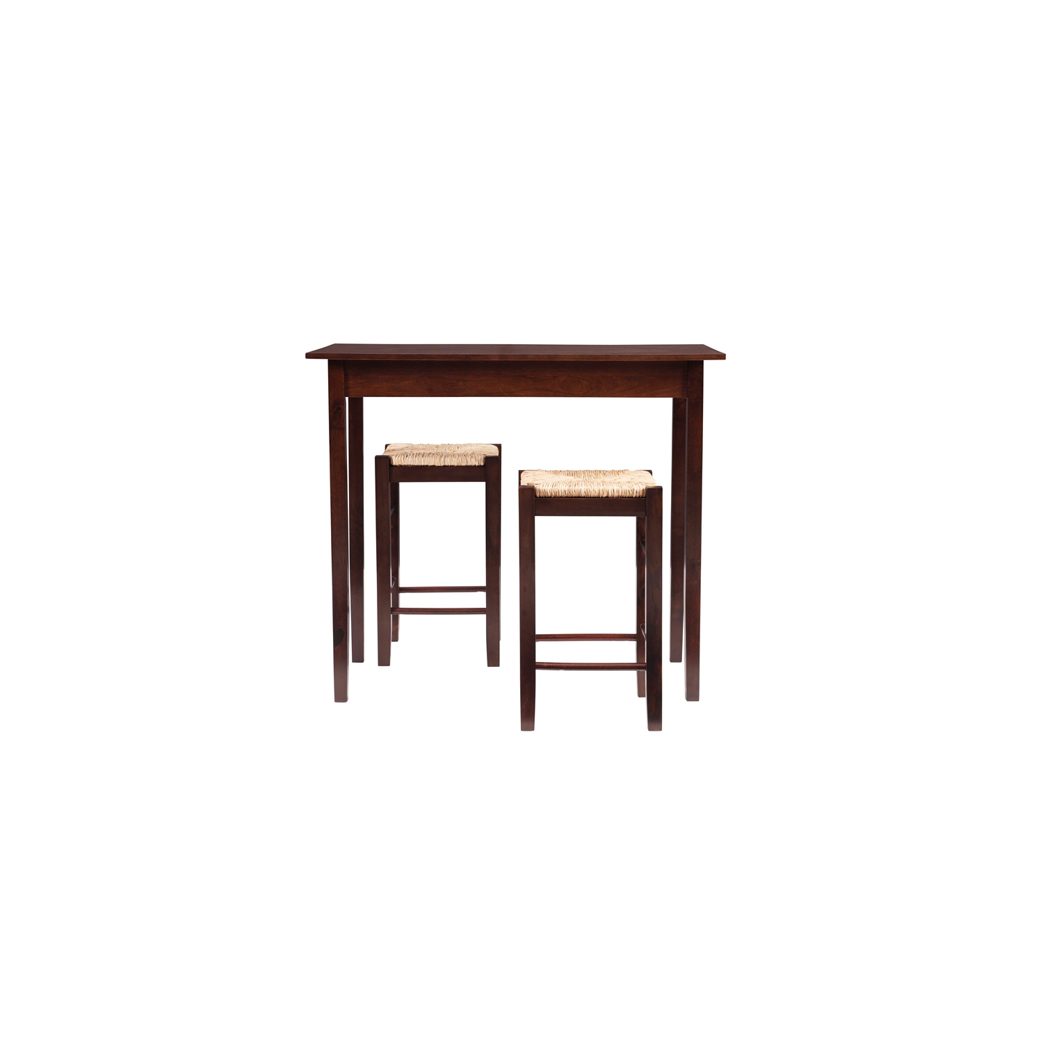 Linon Three Piece Wood Tavern Dining Set in Brown