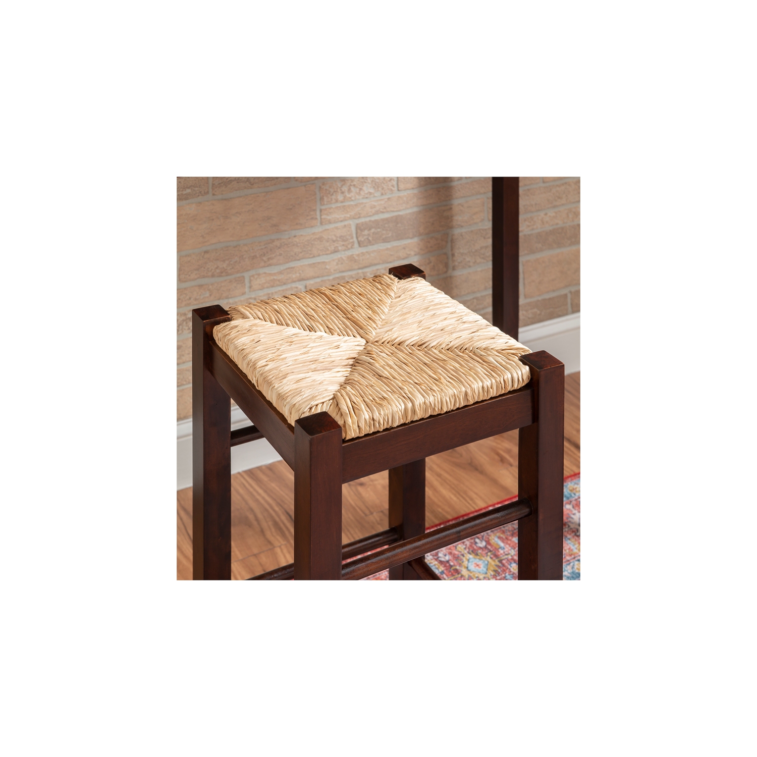 Linon Three Piece Wood Tavern Dining Set in Brown