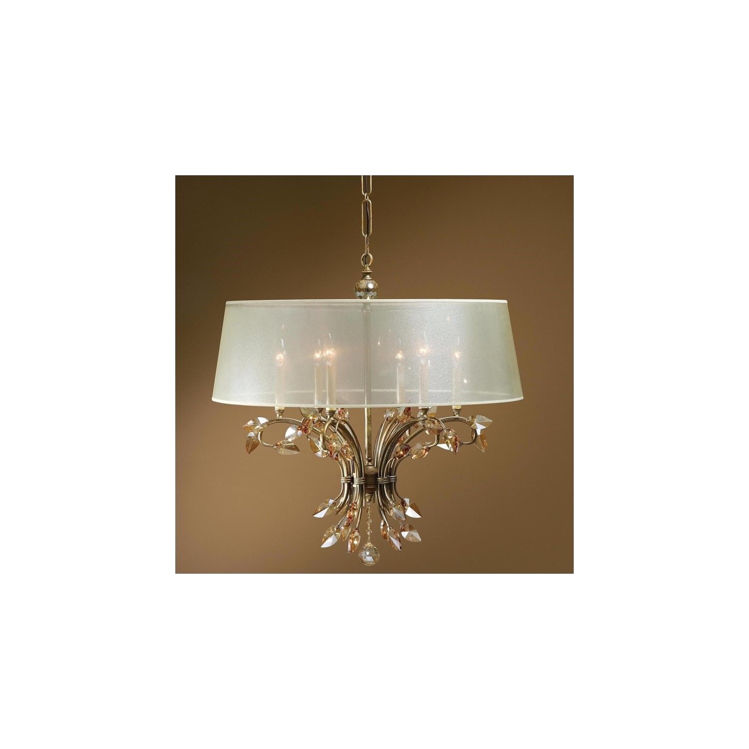 Uttermost Alenya 6 Light Shade Chandelier in Burnished Gold Metal
