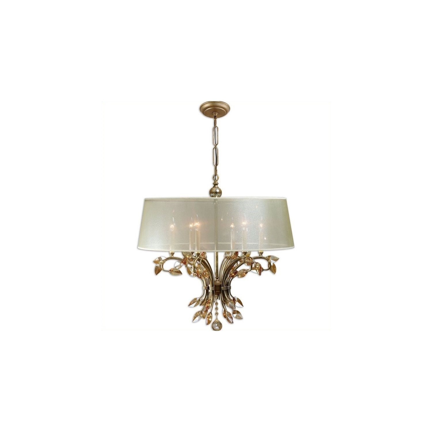 Uttermost Alenya 6 Light Shade Chandelier in Burnished Gold Metal