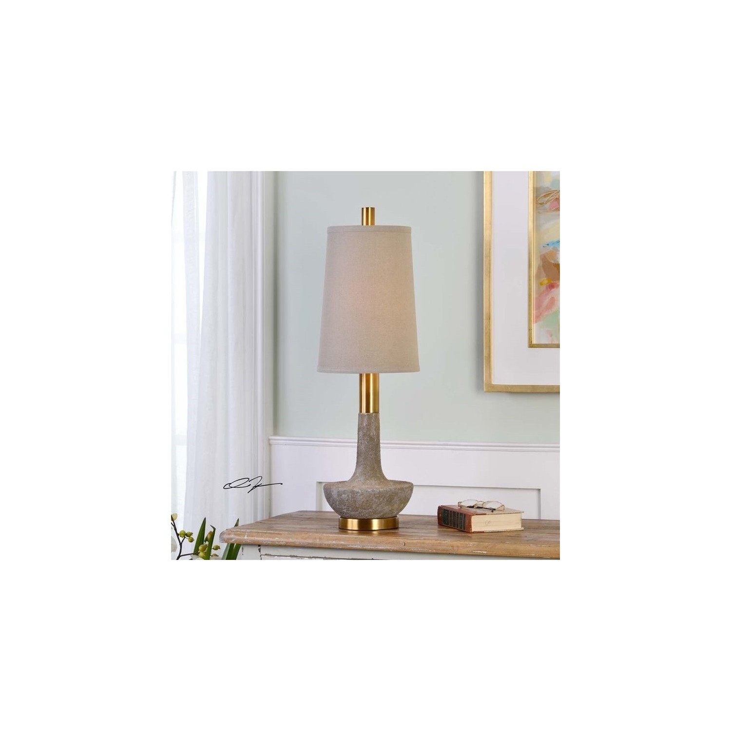 Uttermost Volongo Stone Ivory Buffet Lamp