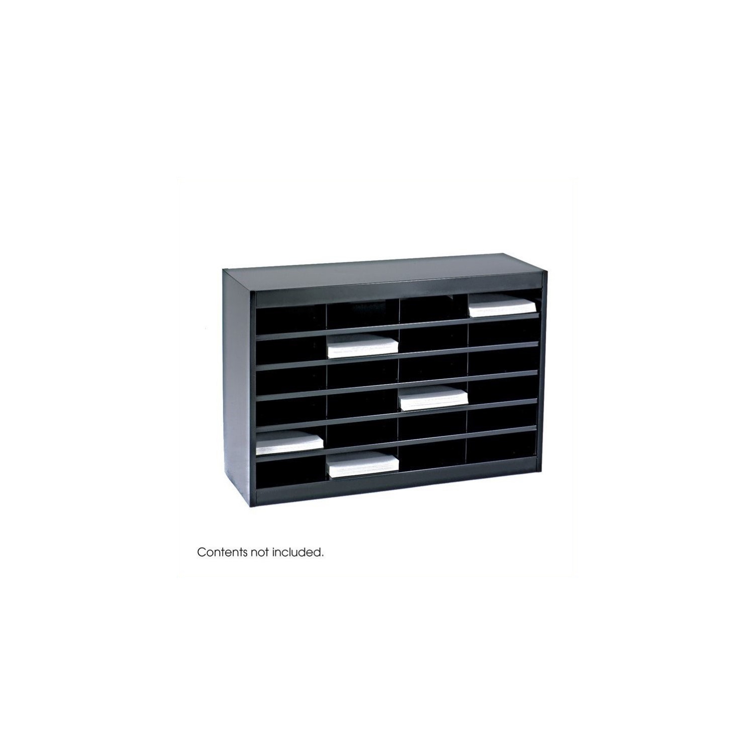 Safco – Organisateur de courrier E-Z Stor, noir, 24 compartiments de format lettre