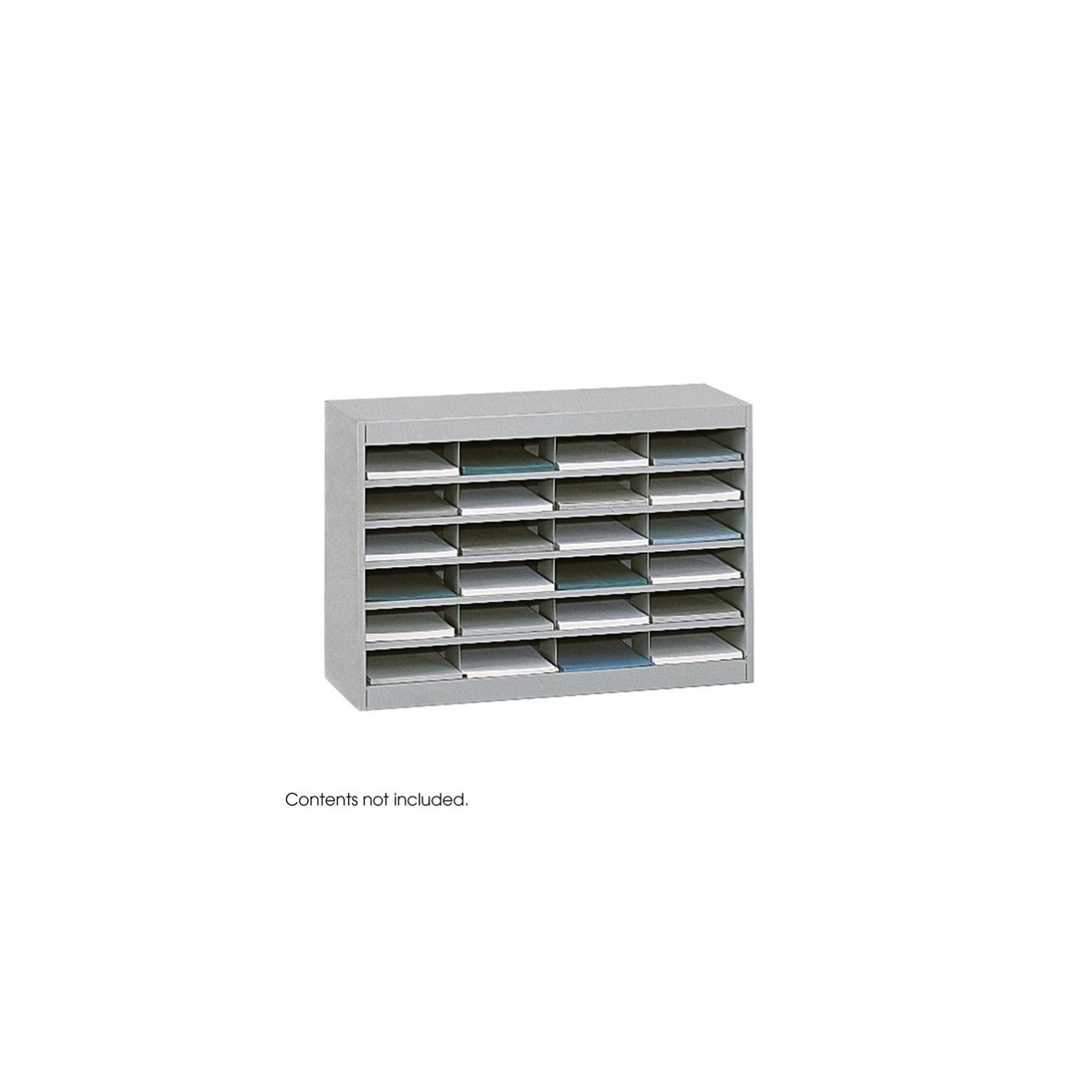 Safco E-Z Stor Grey Mail Organizer - 24 Letter Size Compartments