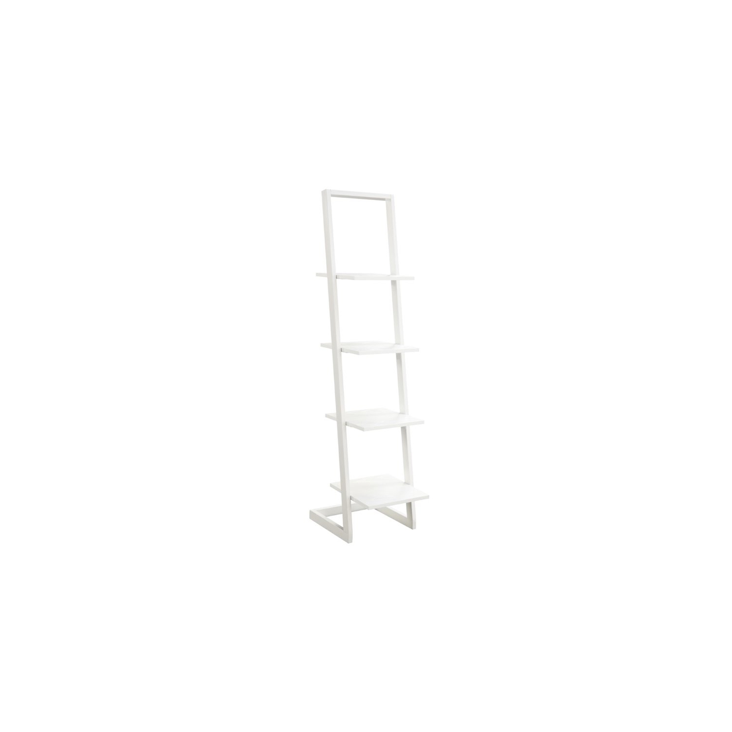 Convenience Concepts Designs2Go Four Shelf Ladder Bookcase in White Wood Finish