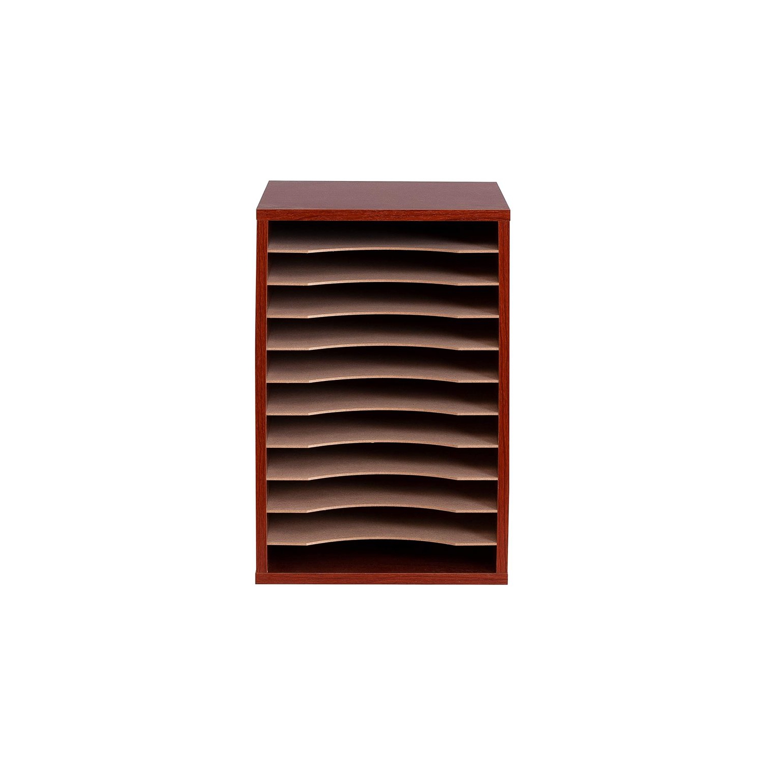 Safco 11 Compartment Vertical Desk Organizer in Cherry