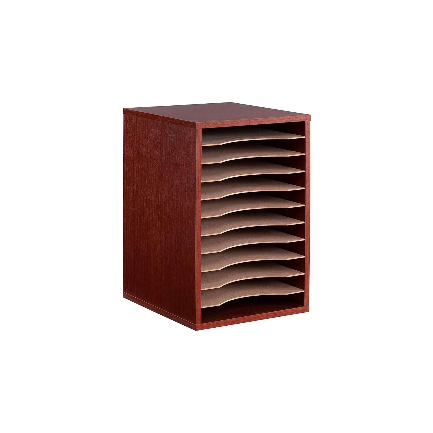 Safco 11 Compartment Vertical Desk Organizer in Cherry