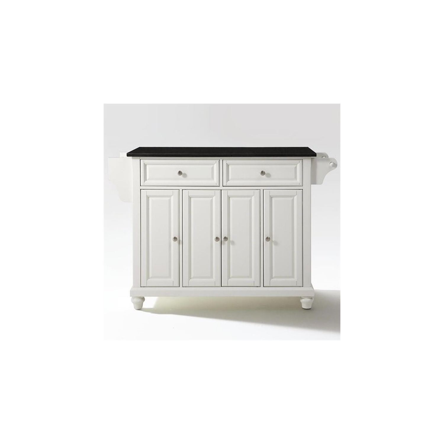 Crosley – îlot de cuisine en granite noir Cambridge, blanc