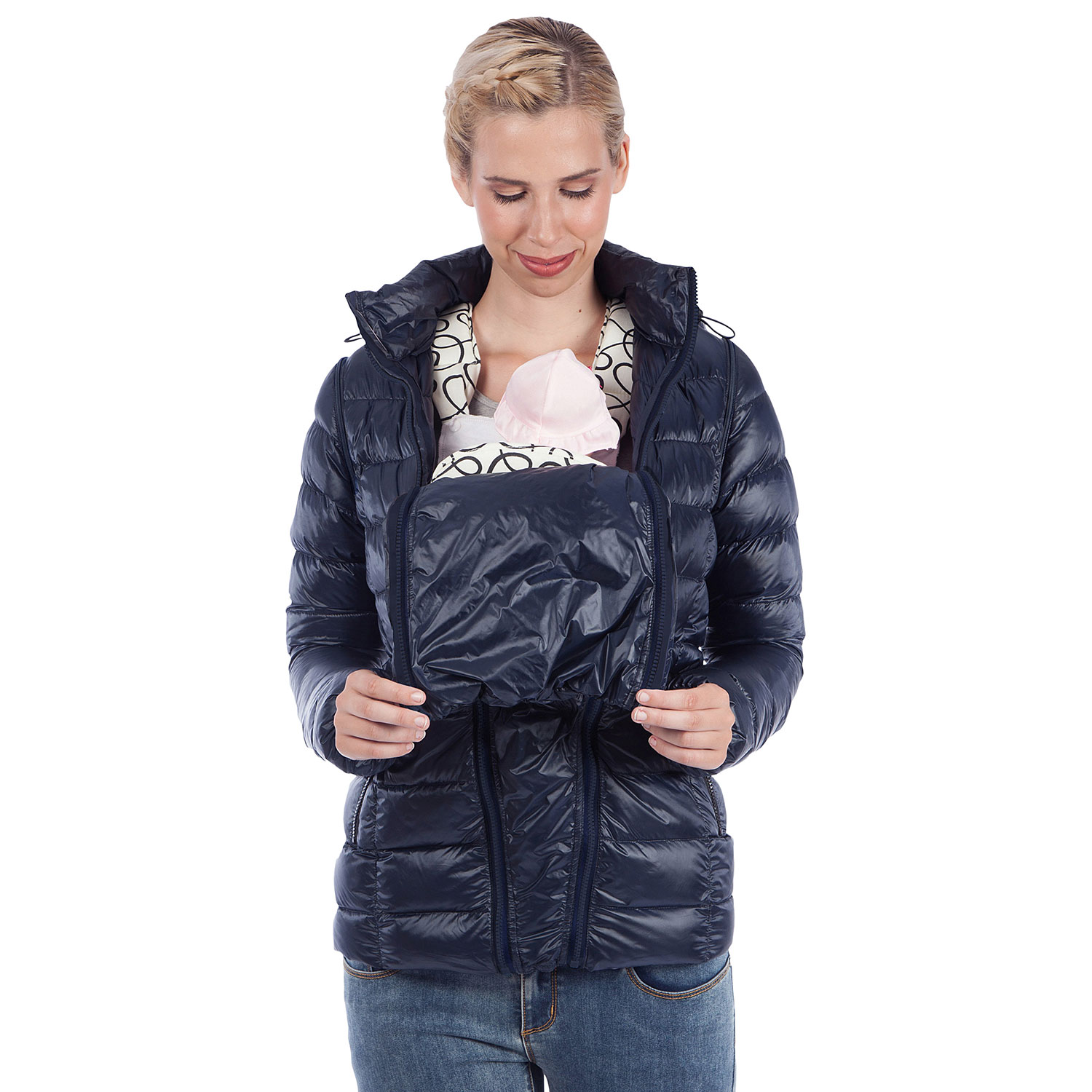 Modern Eternity Lola Down Maternity Jacket - Medium - Navy
