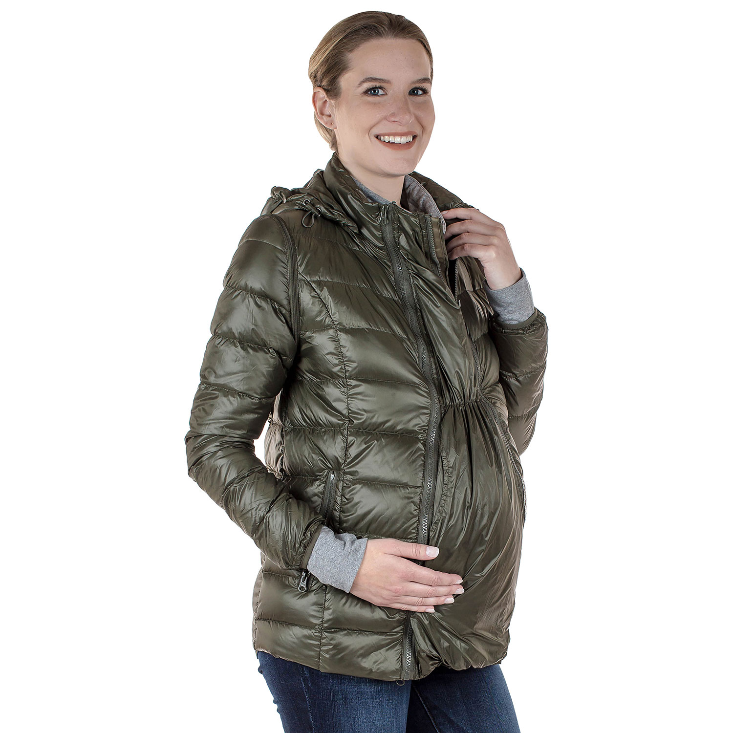 Manteau de maternité en duvet Lola de Modern Eternity - Moyen - Kaki