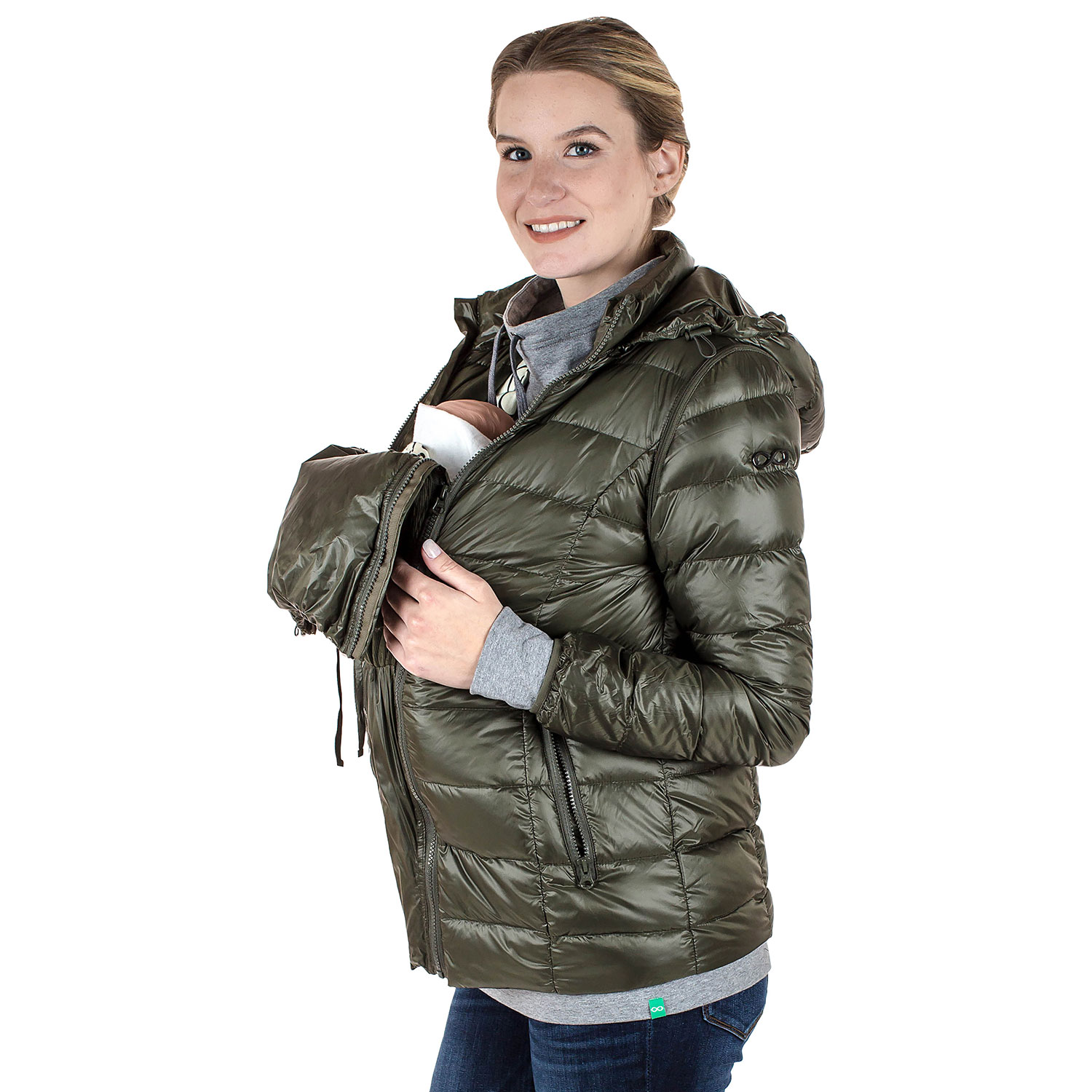 Manteau de maternité en duvet Lola de Modern Eternity - Très grand - Kaki