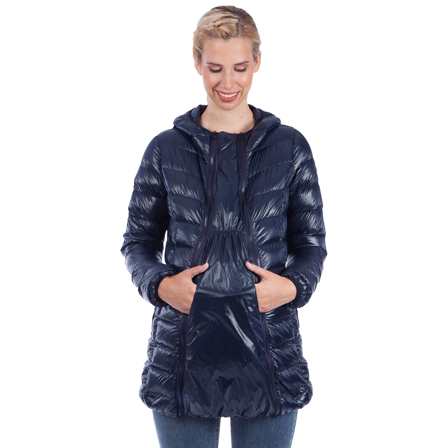 Modern Eternity Ashley Down Filled Maternity Jacket - X-Small - Navy