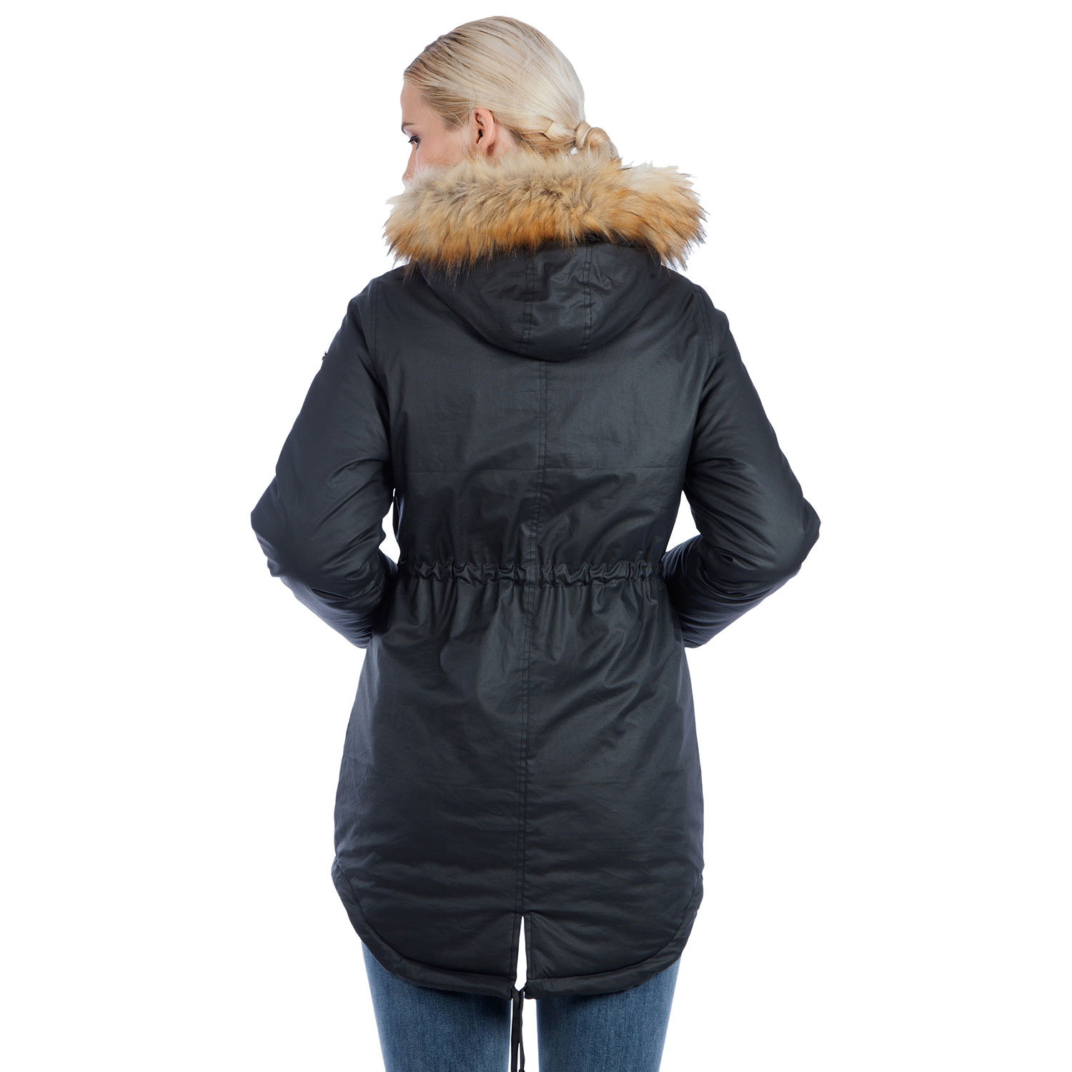 Modern Eternity Sofia Waxed Shell Maternity Parka Coat - X-Large - Black