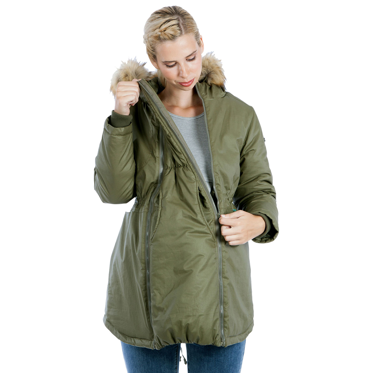 Parka de maternité ciré Sofia de Modern Eternity - Très grand - Kaki