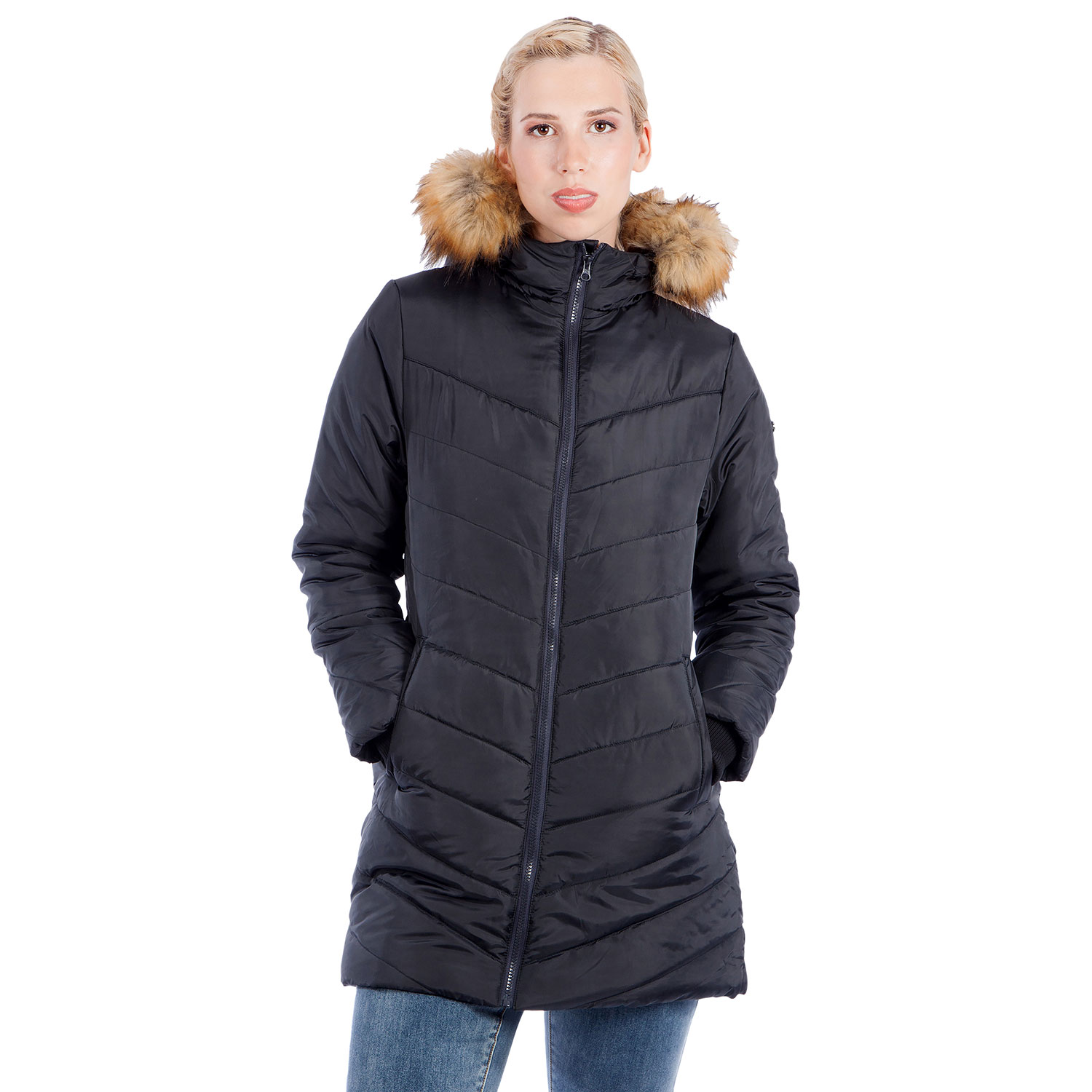 Modern Eternity Lexie Quilted Maternity Puffer Coat - X-Small - Black