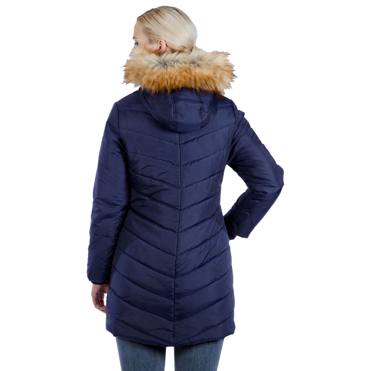 Manteau de maternité matelassé et bouffant Lexie de Modern Eternity - Très grand - Bleu marine