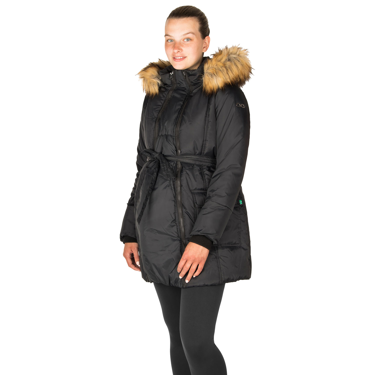 Modern Eternity Rachel Maternity Puffer Coat - Medium - Black