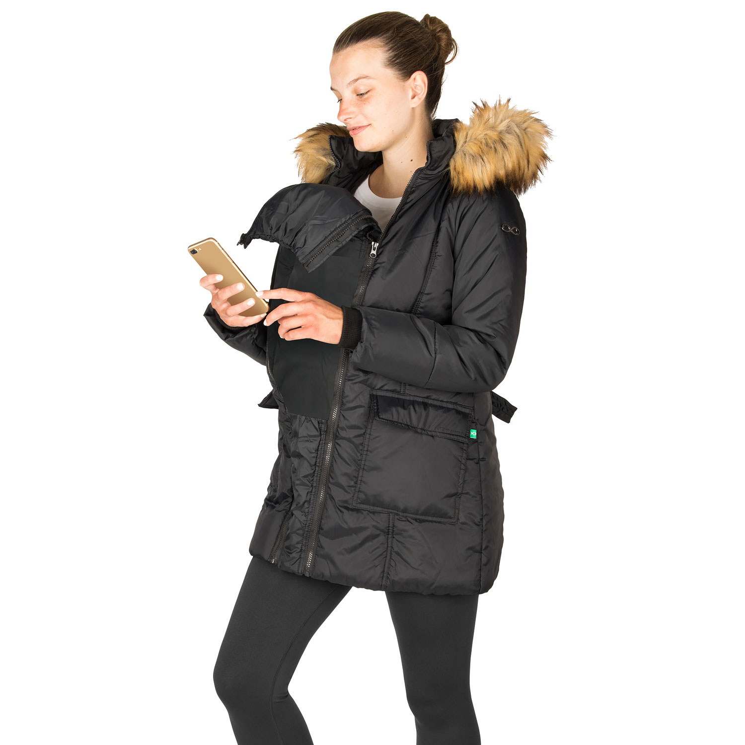 Modern Eternity Rachel Maternity Puffer Coat - Medium - Black