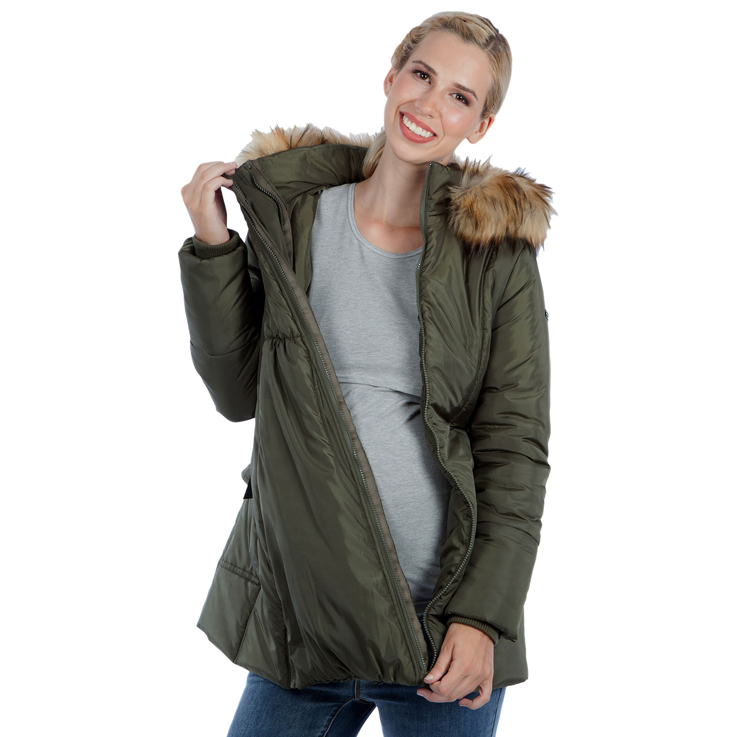 Doudoune de maternité Rachel de Modern Eternity - Grand - Vert kaki