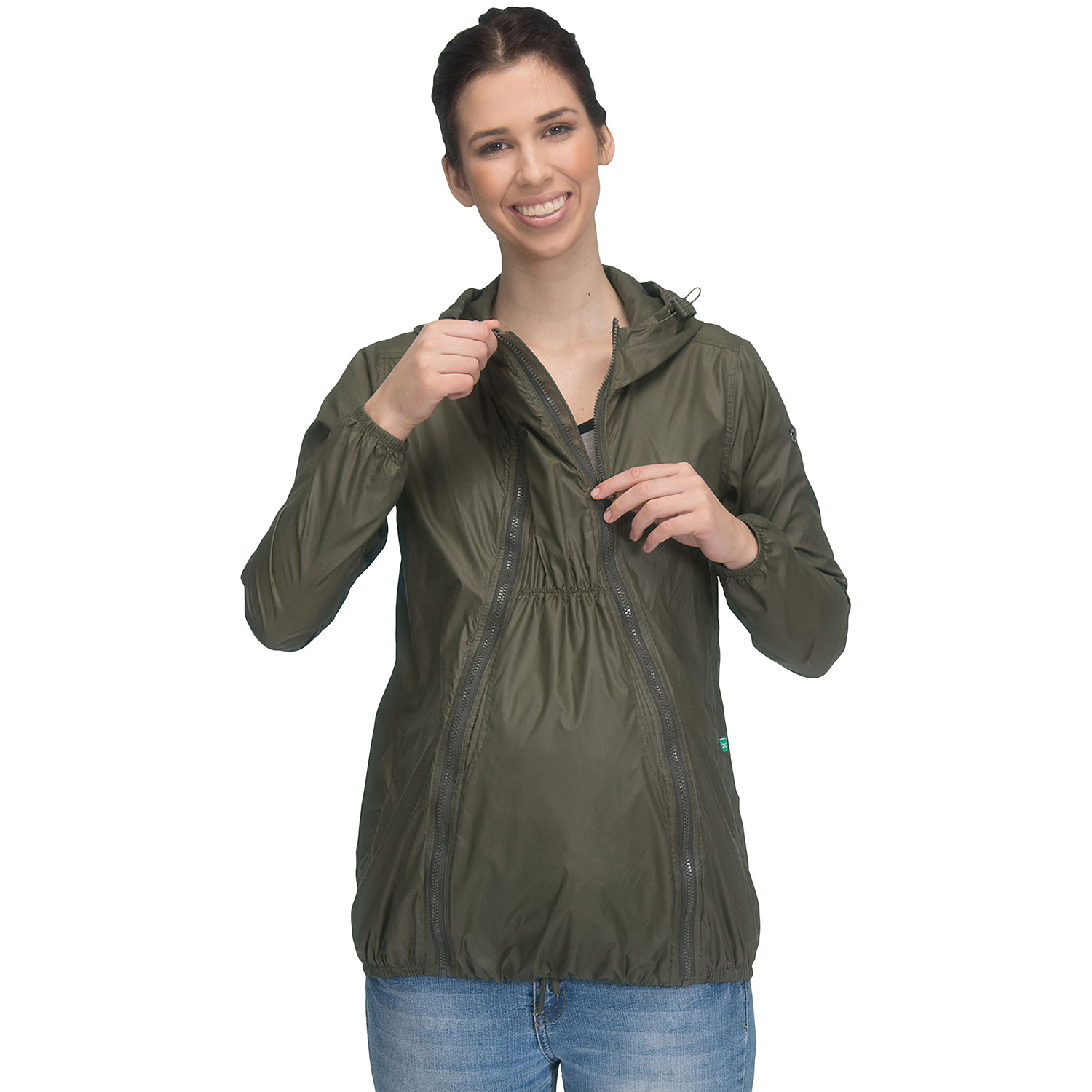 Coupe-vent de maternité imperméable Ciara de Modern Eternity - Très petit - Vert kaki