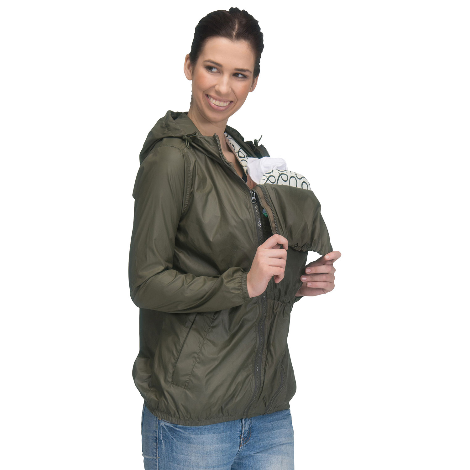 Coupe-vent de maternité imperméable Ciara de Modern Eternity - Très petit - Vert kaki