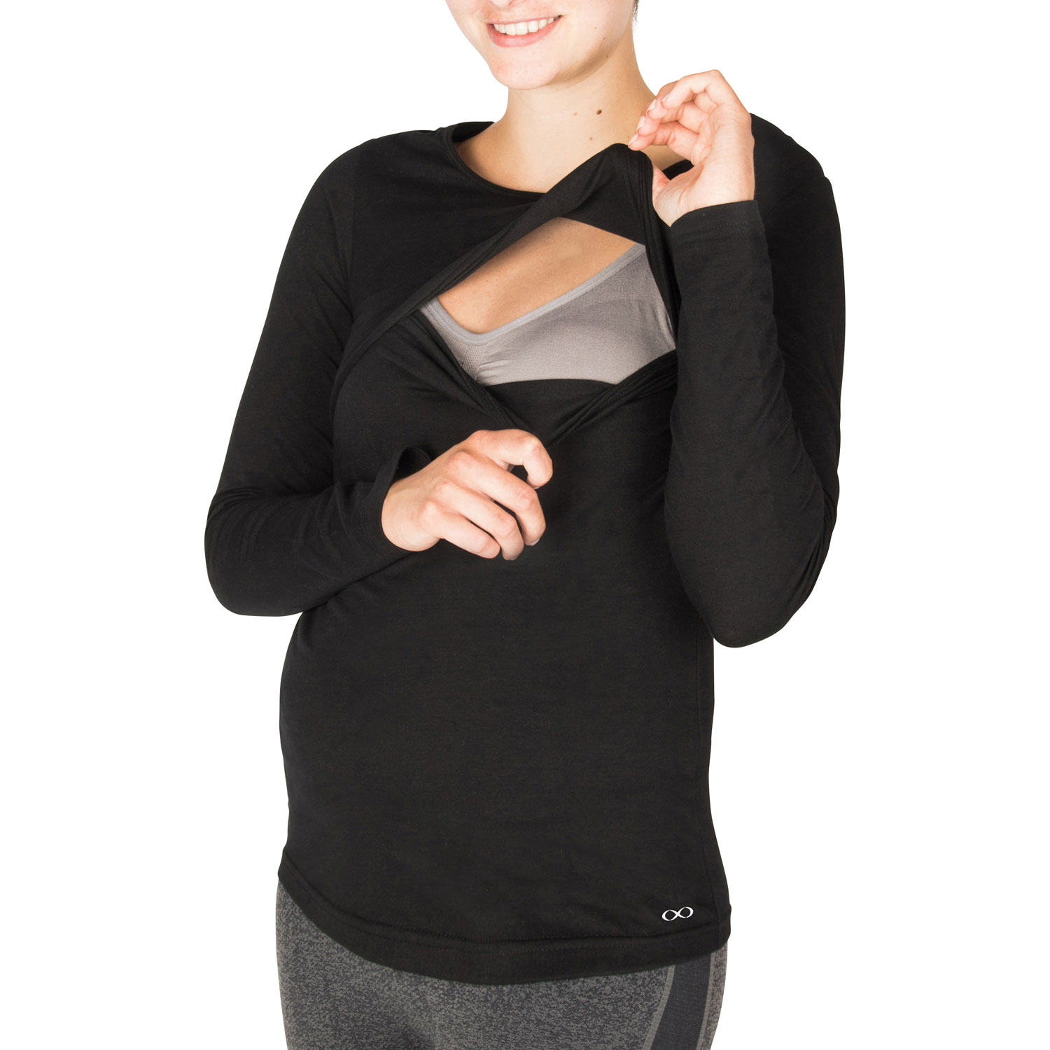 Modern Eternity Charlotte Maternity Nursing Top - Medium - Black