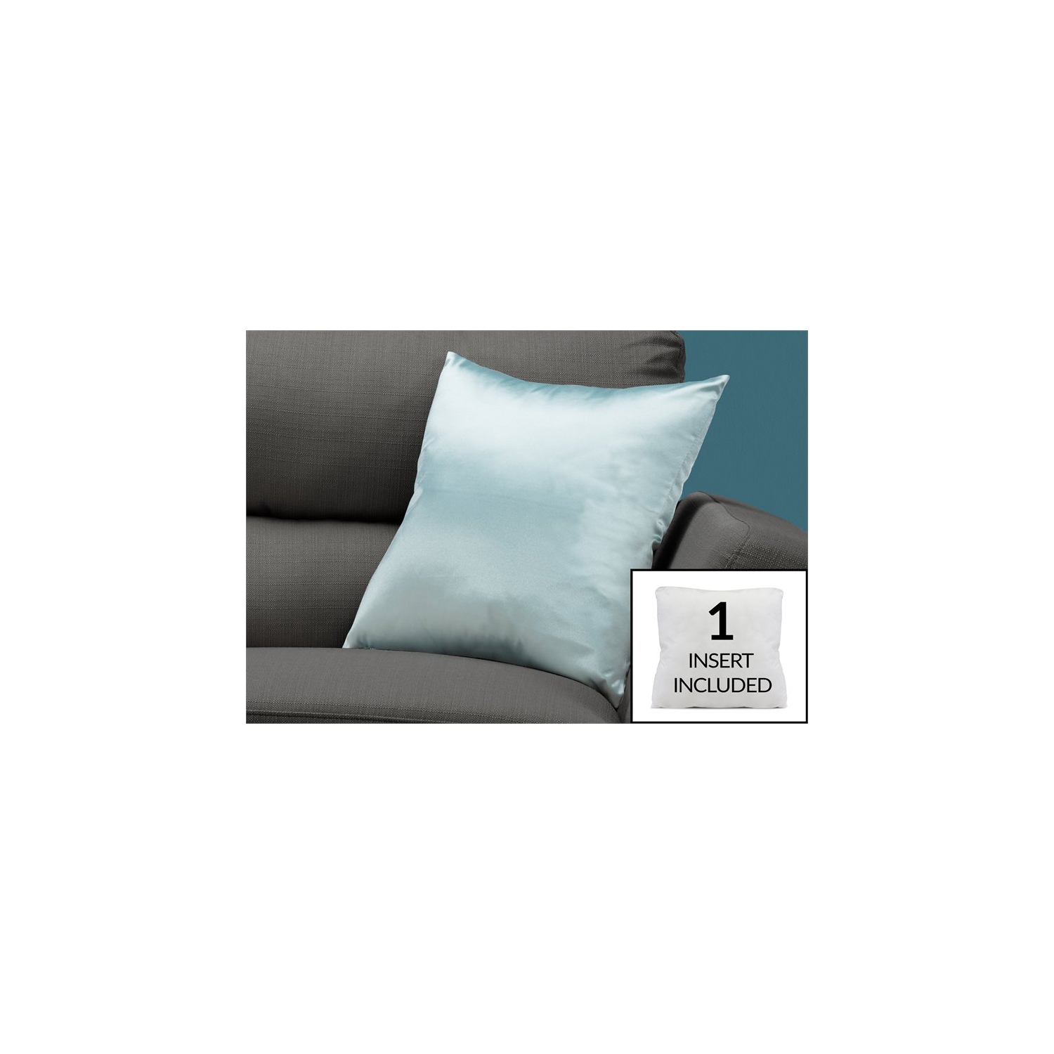 PILLOW - 18"X 18" / MINT SATIN / 1PC