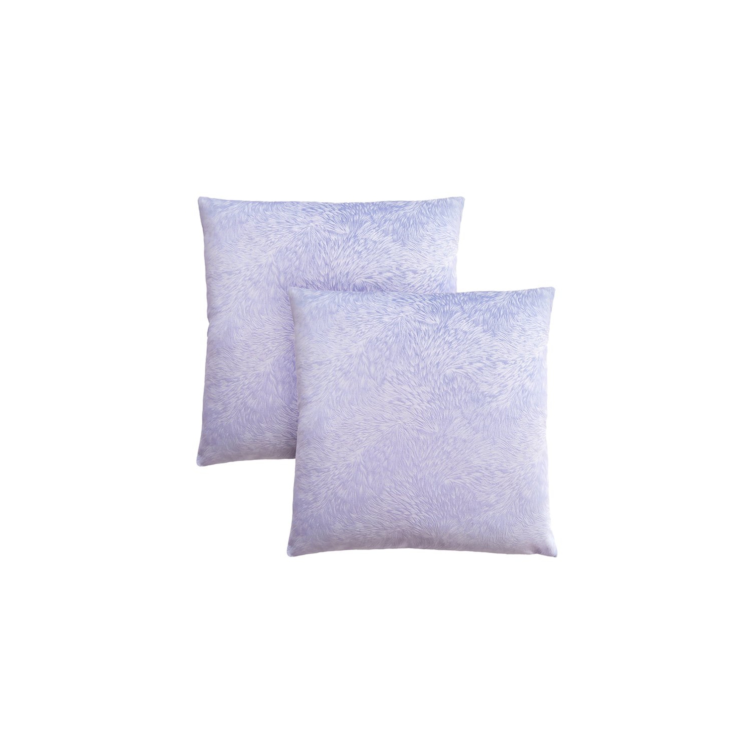 OREILLER – 18 X 18 PO / VELOURS MAUVE PÂLE À PLUMES / 2 PIÈCES