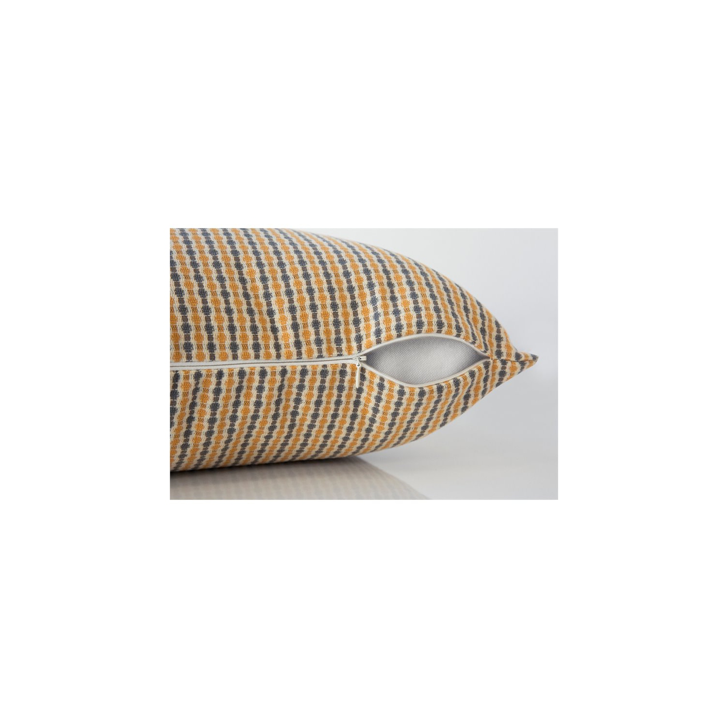 PILLOW - 18"X 18" / GOLD / GREY ABSTRACT DOT / 1PC