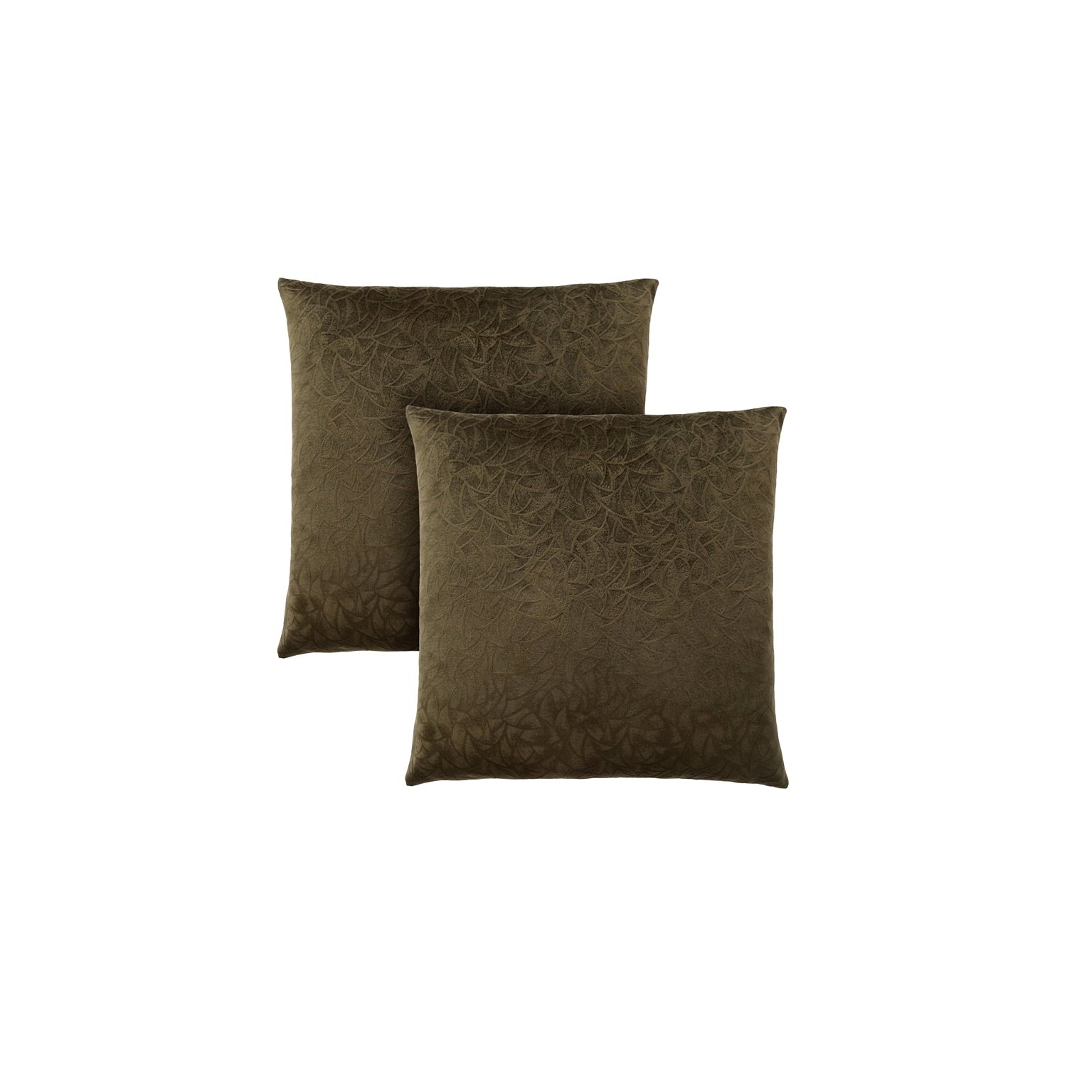 PILLOW - 18"X 18" / DARK GREEN FLORAL VELVET / 2PCS