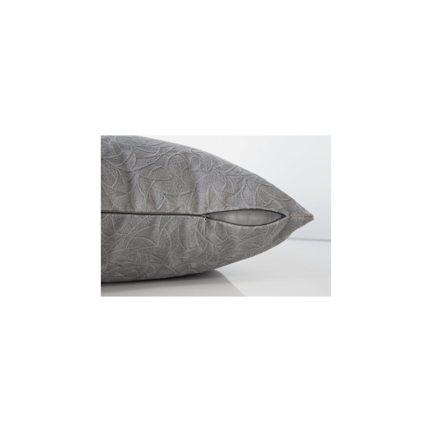 PILLOW - 18"X 18" / LIGHT GREY FLORAL VELVET / 1PC