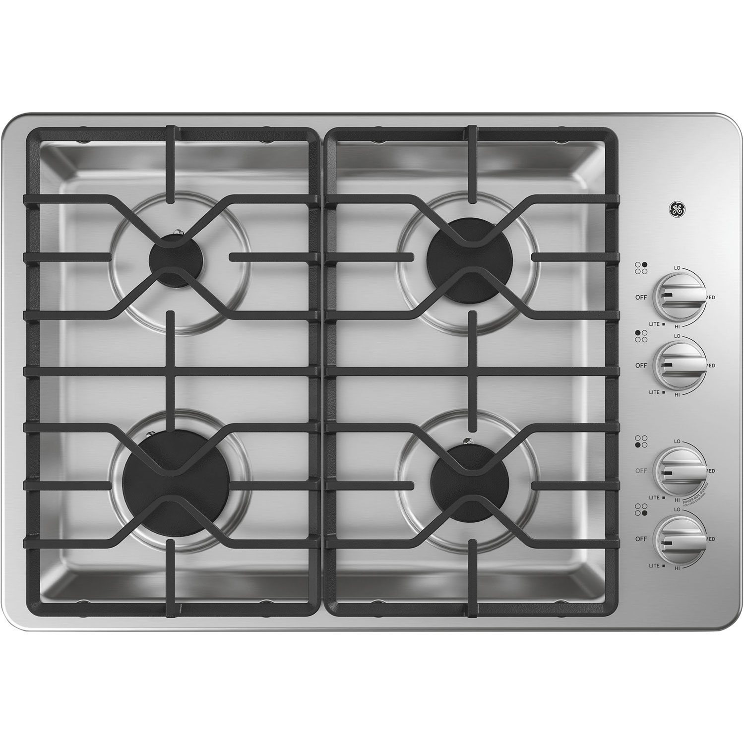 GE 30" 4-Burner Gas Cooktop - Stainless Steel
