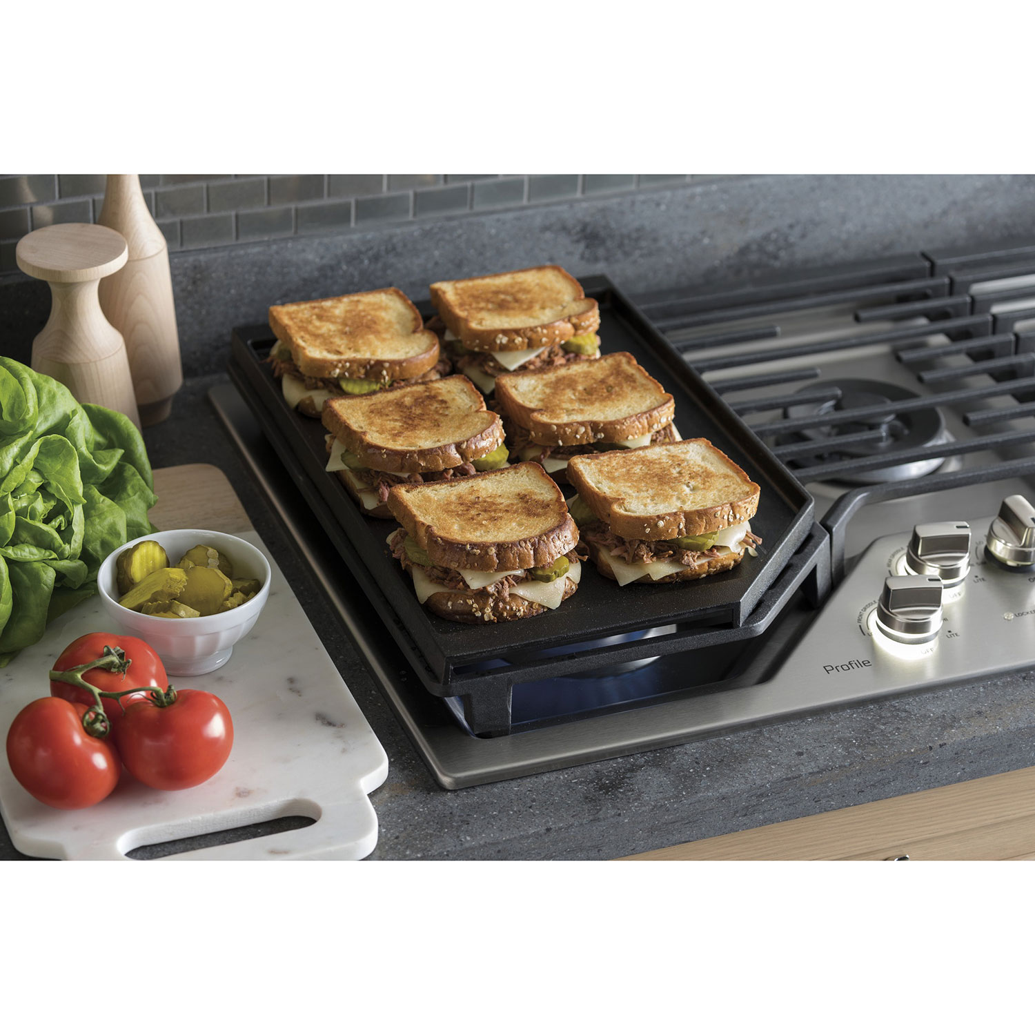 GE Profile 36" 5-Burner Gas Cooktop - Stainless Steel