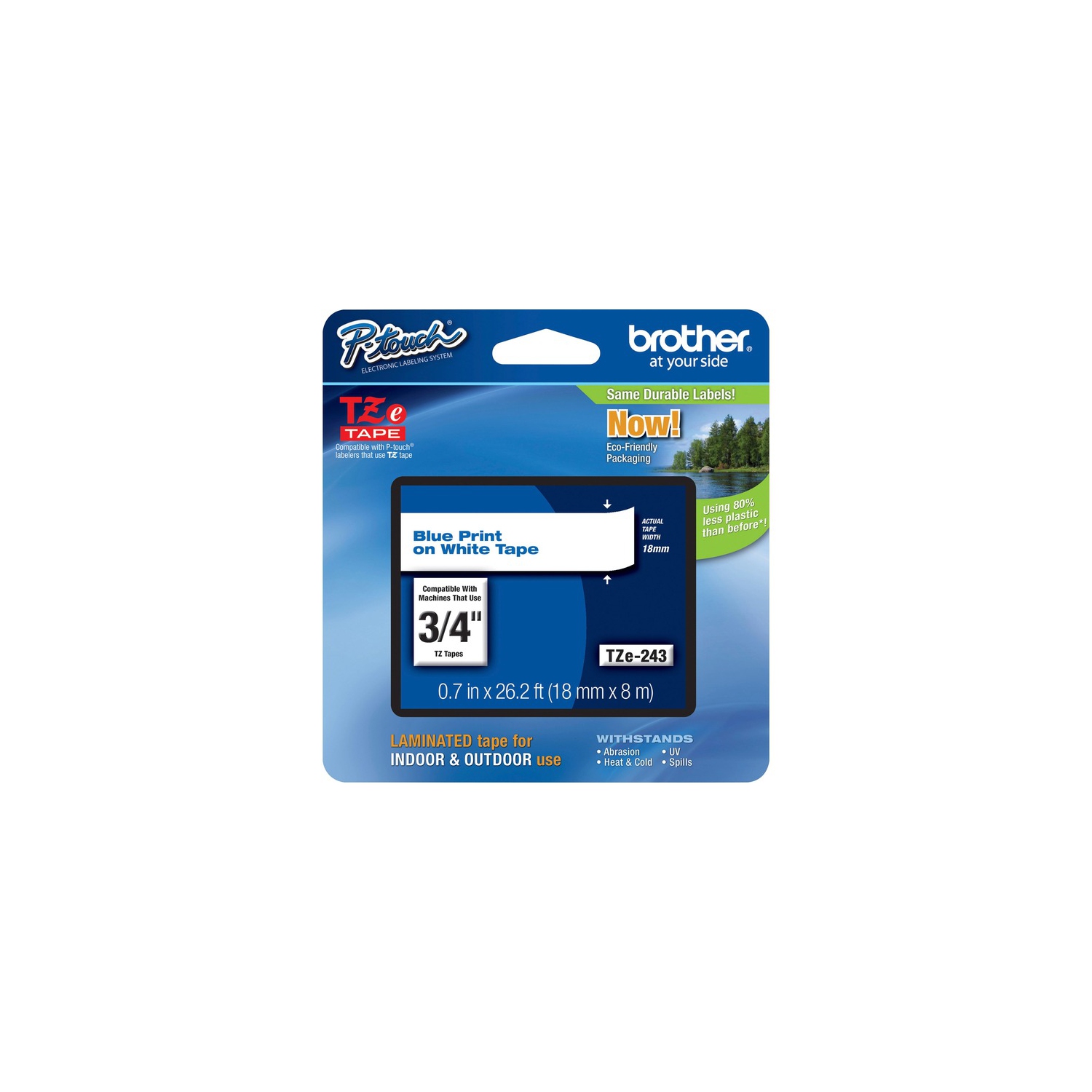 Ruban plastifié de surface plate TZe P-Touch de Brother TZE243