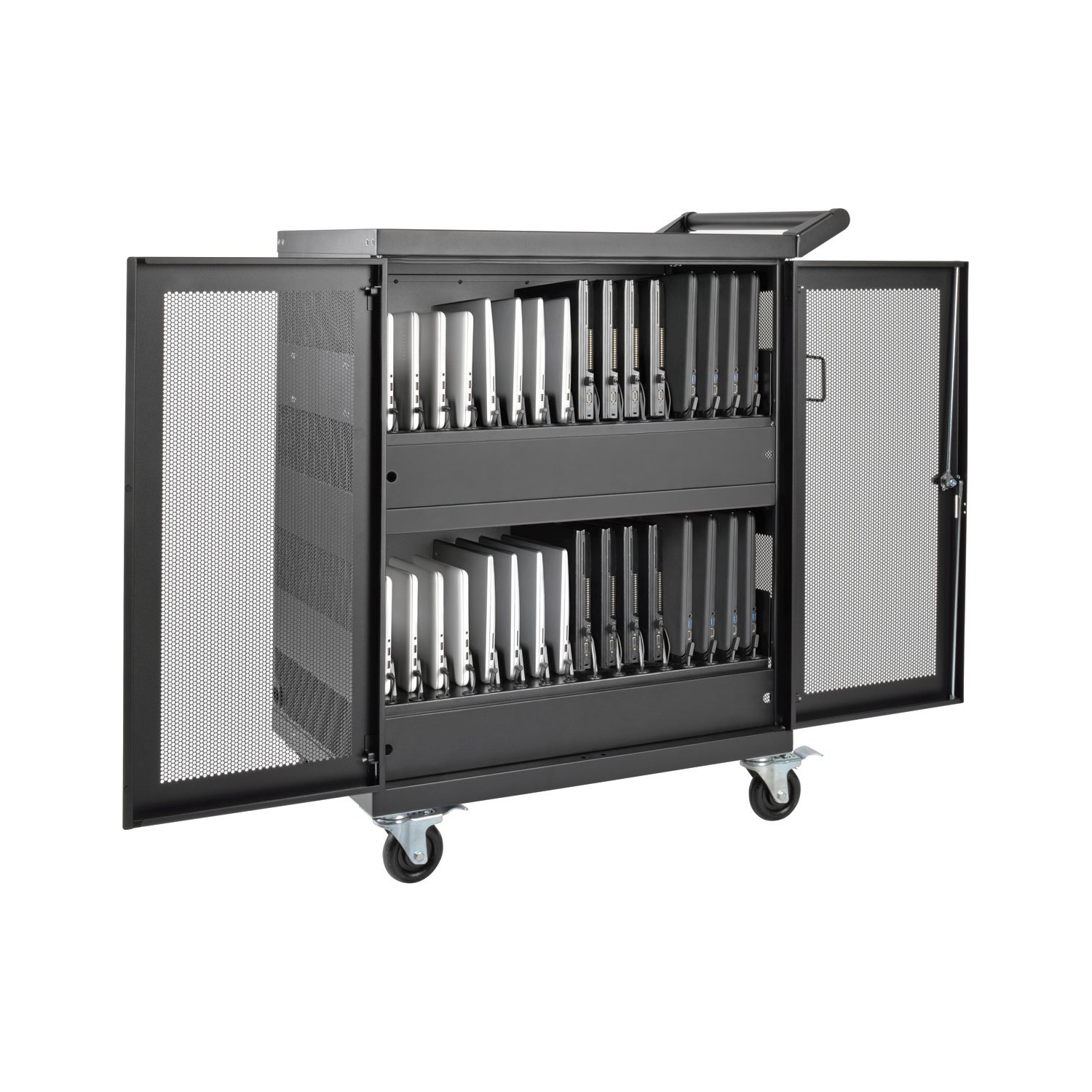 Tripp Lite AC Charging Station Cart for Chromebooks and Laptops