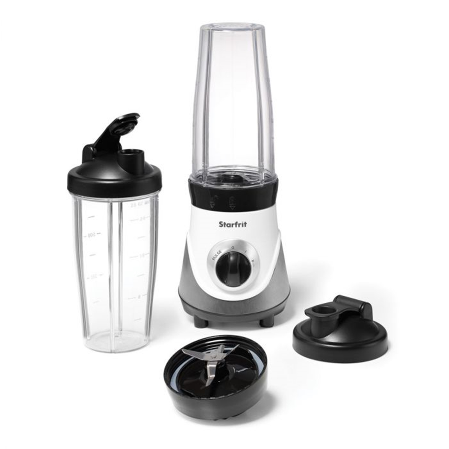 Starfrit Personal Blender - 300W, White, Plastic Jar with Lids