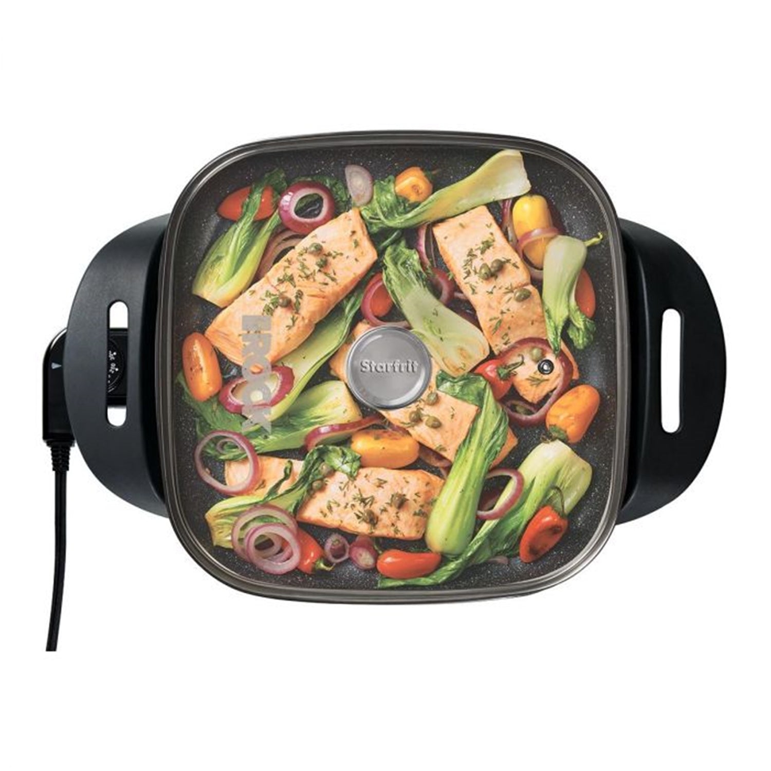 Starfrit - Poêle à Frire Électrique The Rock, Largeur de 12", Surface Antiadhésive, Noir