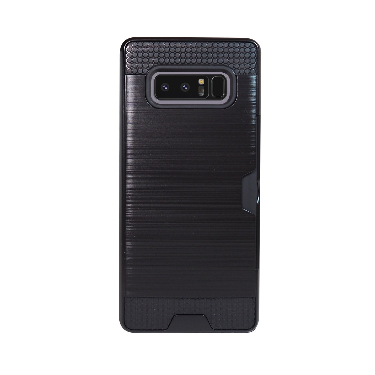 Étui Armored d’Exian pour Galaxy Note 8 2017 de Samsung avec fente pour carte - Noir métallique brossé