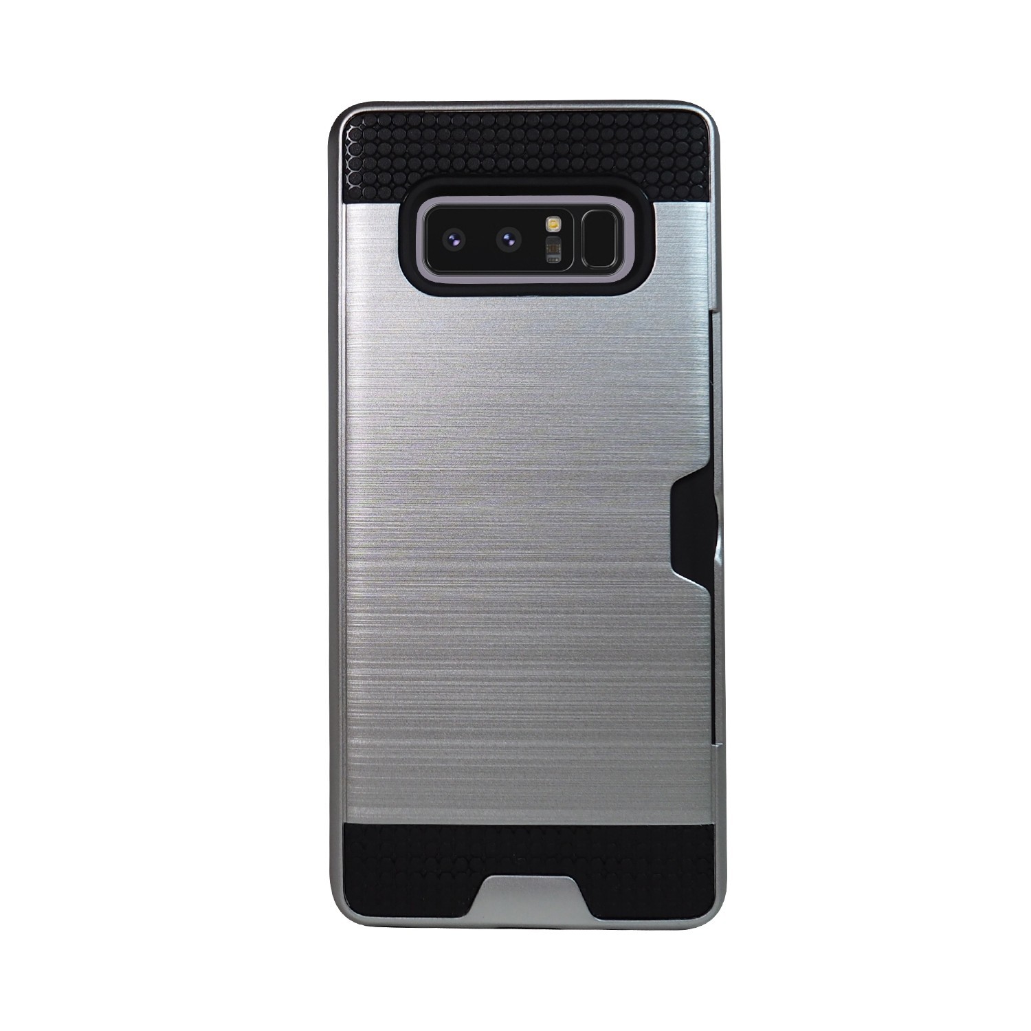 Exian Fitted Hard Shell Case for Samsung Galaxy Note 8 - Metallic Silver