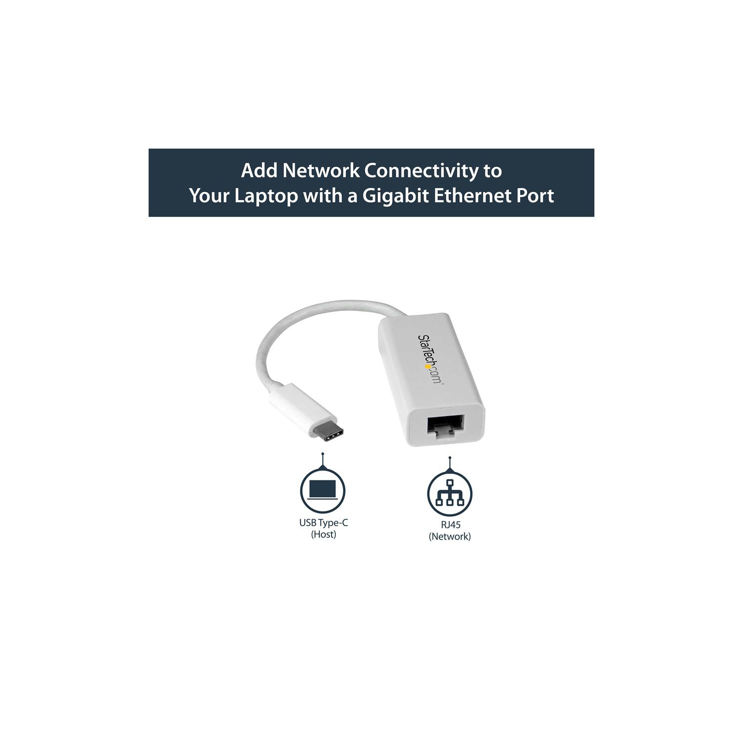 StarTech.com USB-C to Gigabit Network Adapter - White